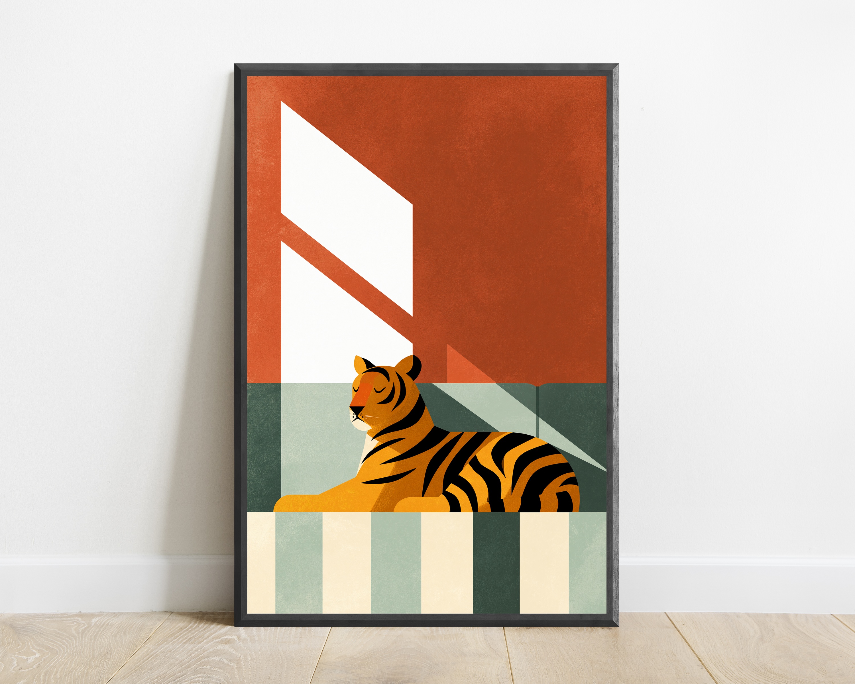 Resting Tiger Minimalist Art Print