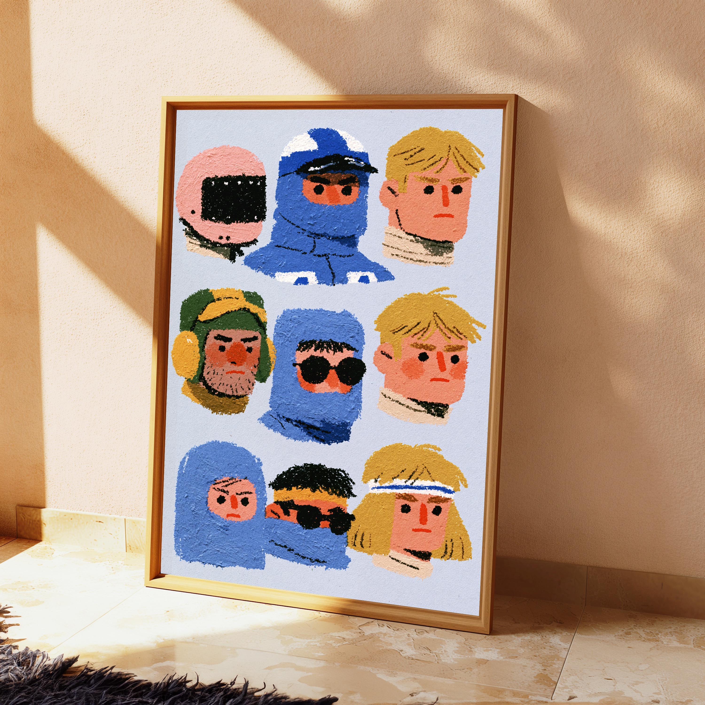 Retro Character Portraits Pop Art Print view 2