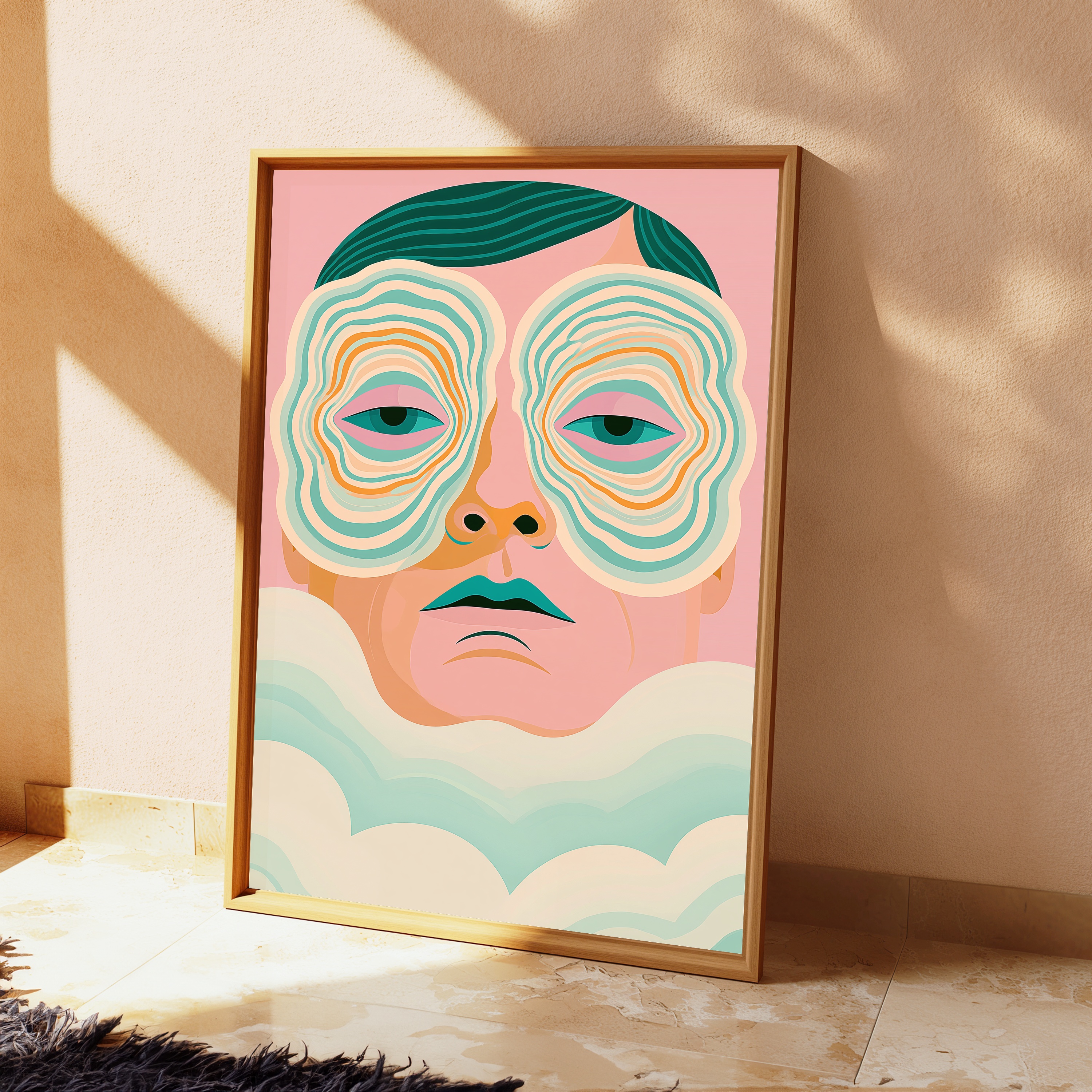 Retro Layered Face Portrait view 2