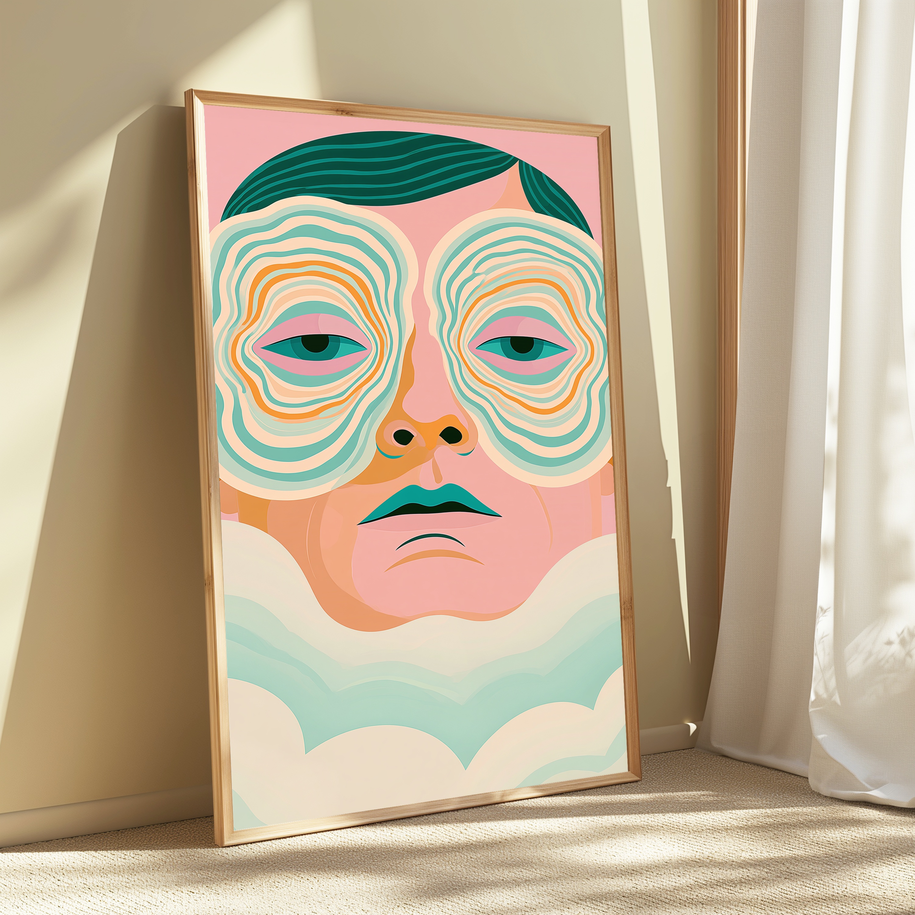 Retro Layered Face Portrait view 3