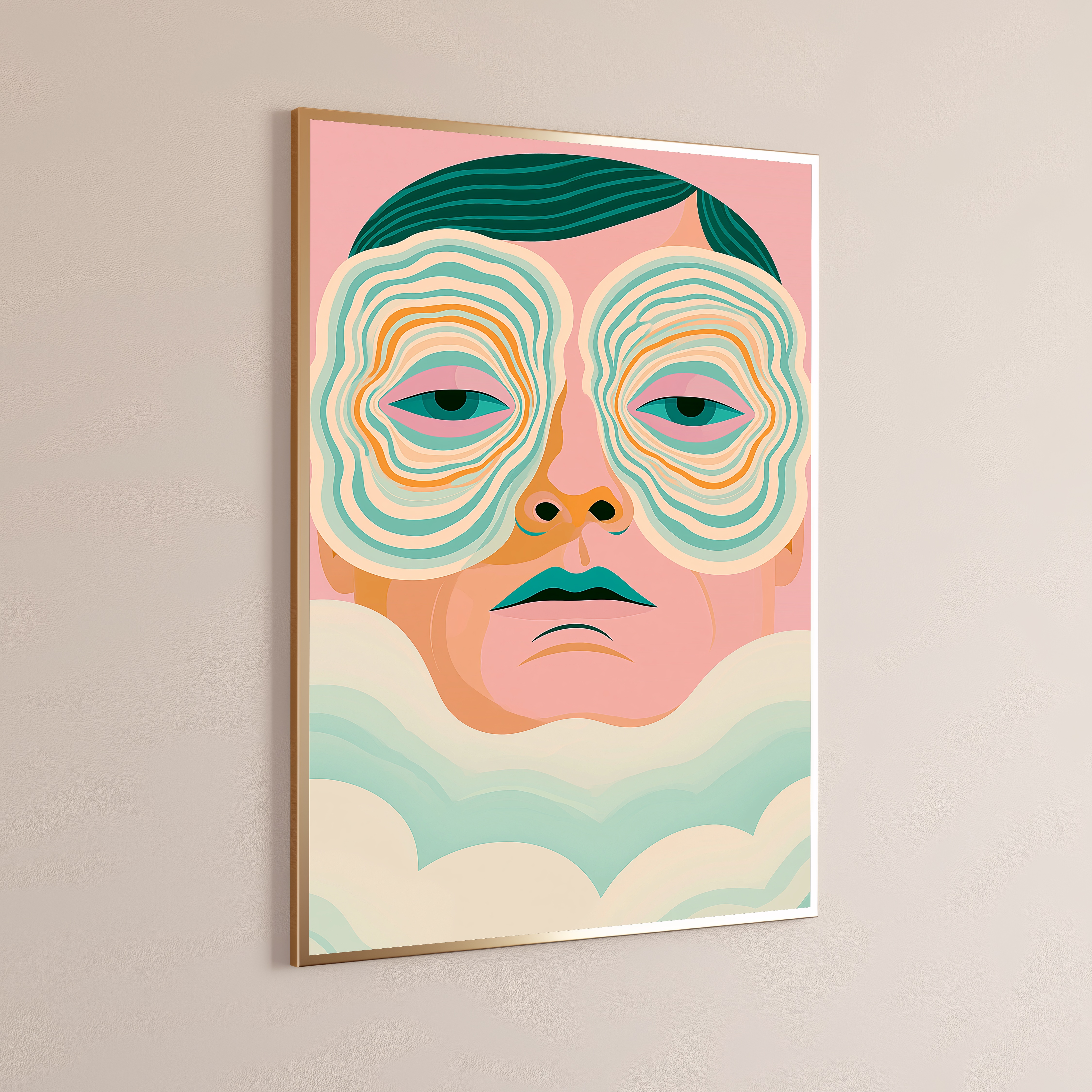 Retro Layered Face Portrait