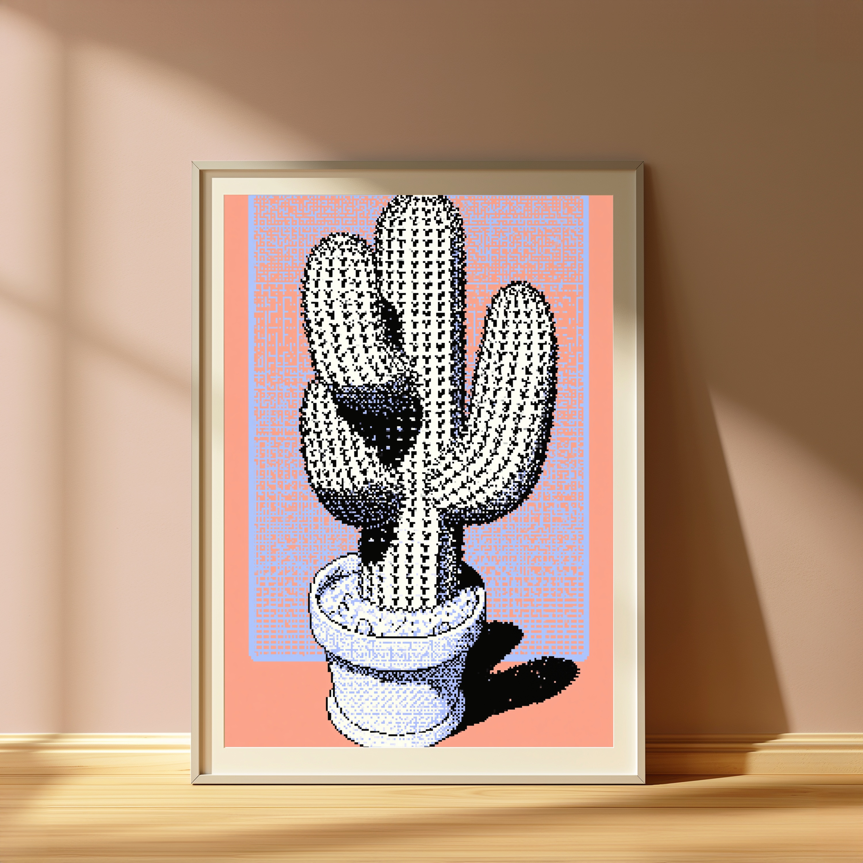 Retro Pixel Cactus Pop Art Print view 4