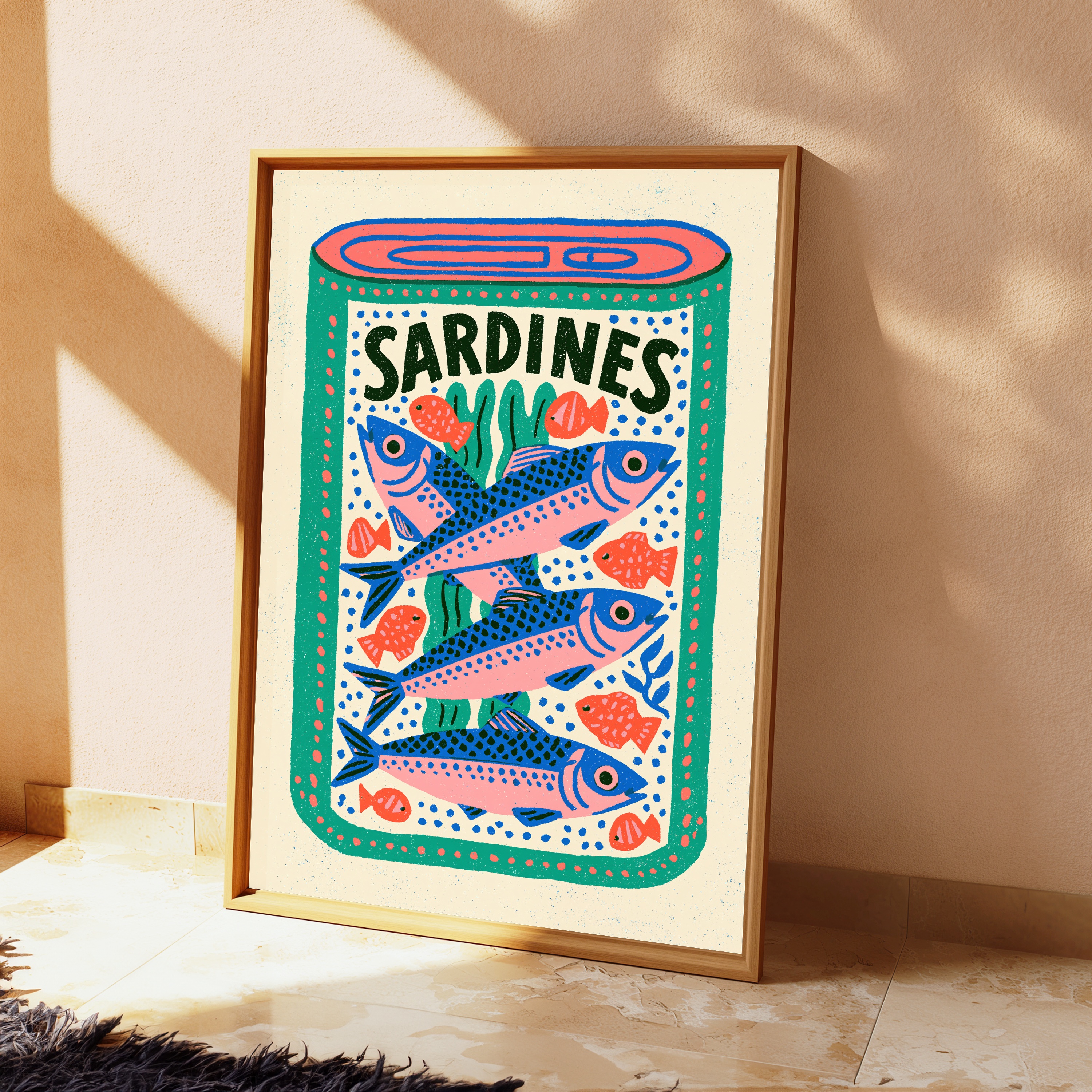 Retro Sardines Tin Food Art Print view 2