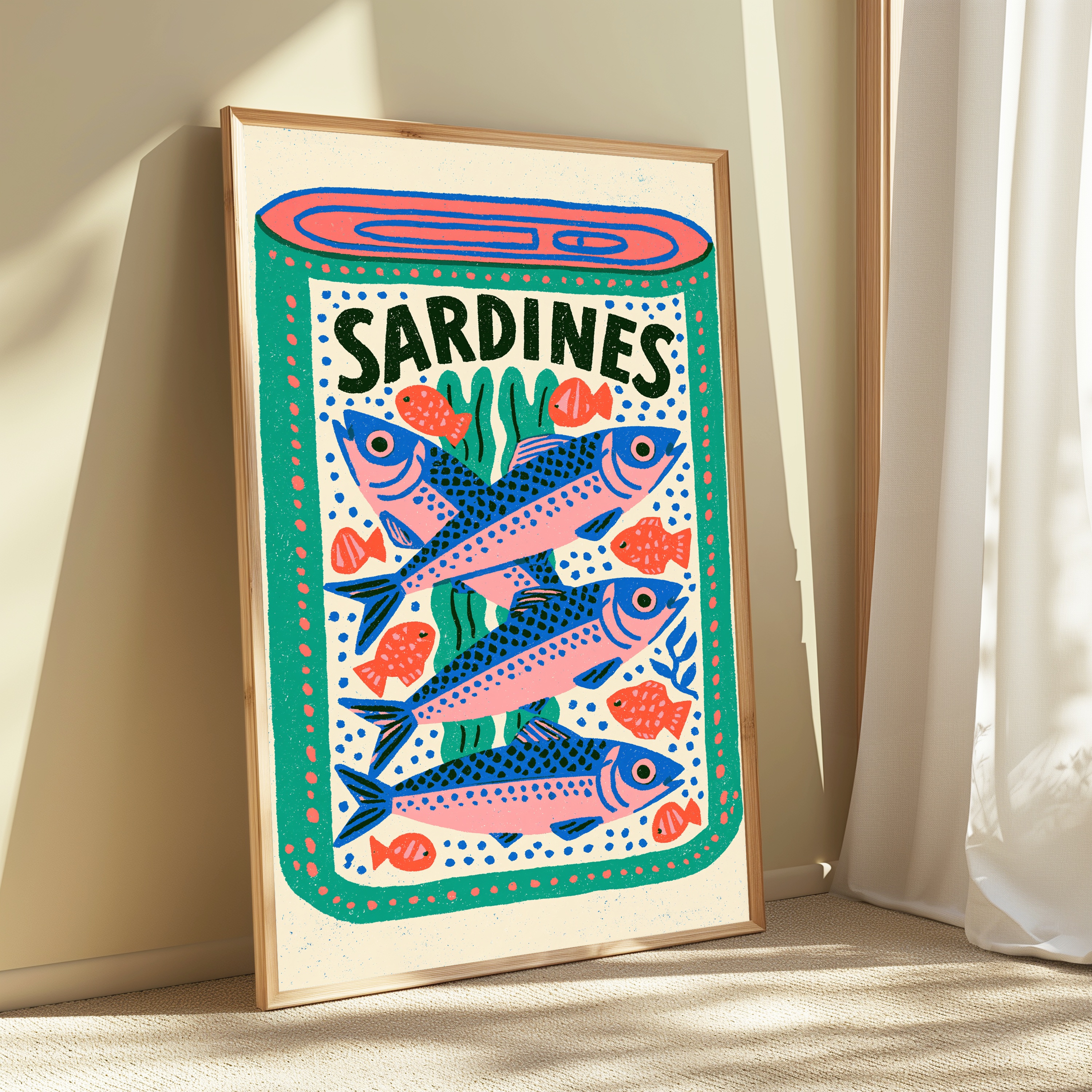 Retro Sardines Tin Food Art Print view 3