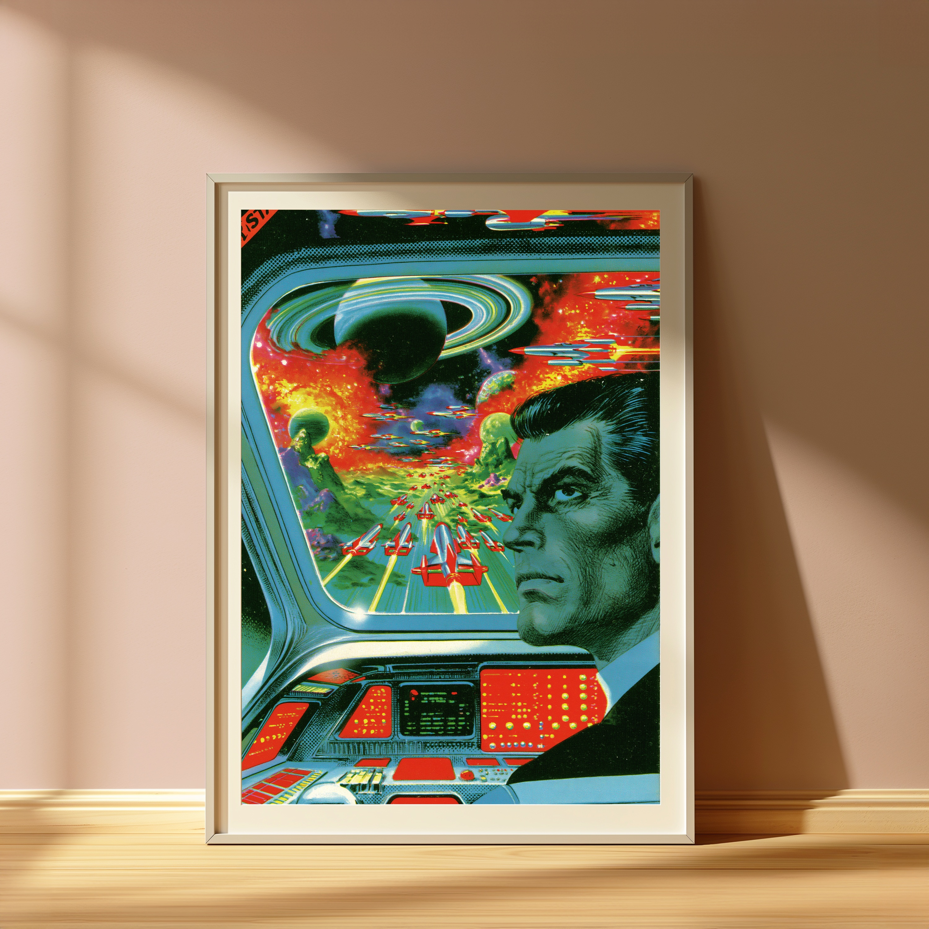 Retro Sci-Fi Spaceship Commander Portrait Pop Art view 4