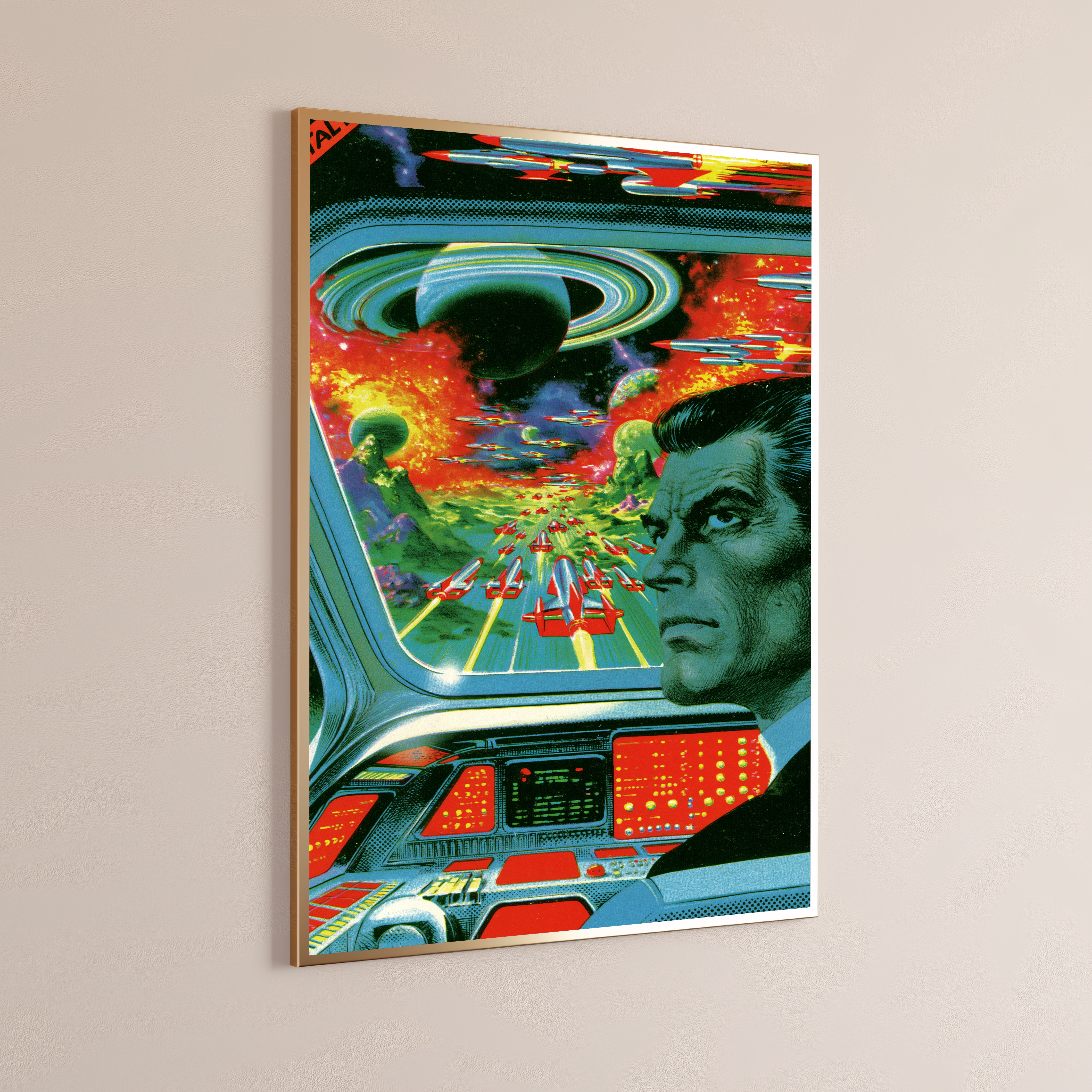 Retro Sci-Fi Spaceship Commander Portrait Pop Art