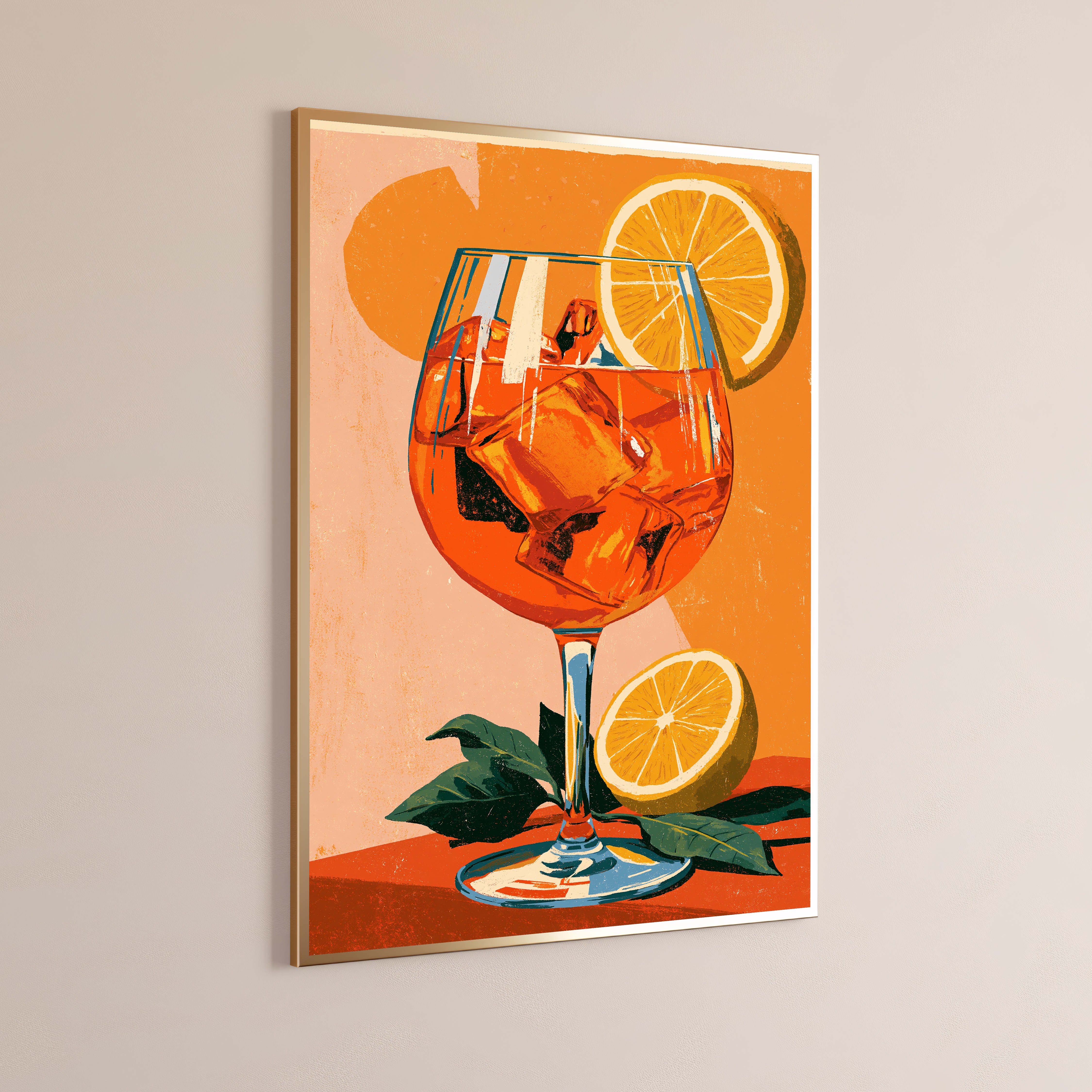 Retro Spritz Cocktail with Orange Slices
