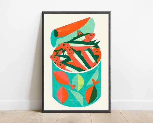 Retro Tin of Fish Pop Art Print