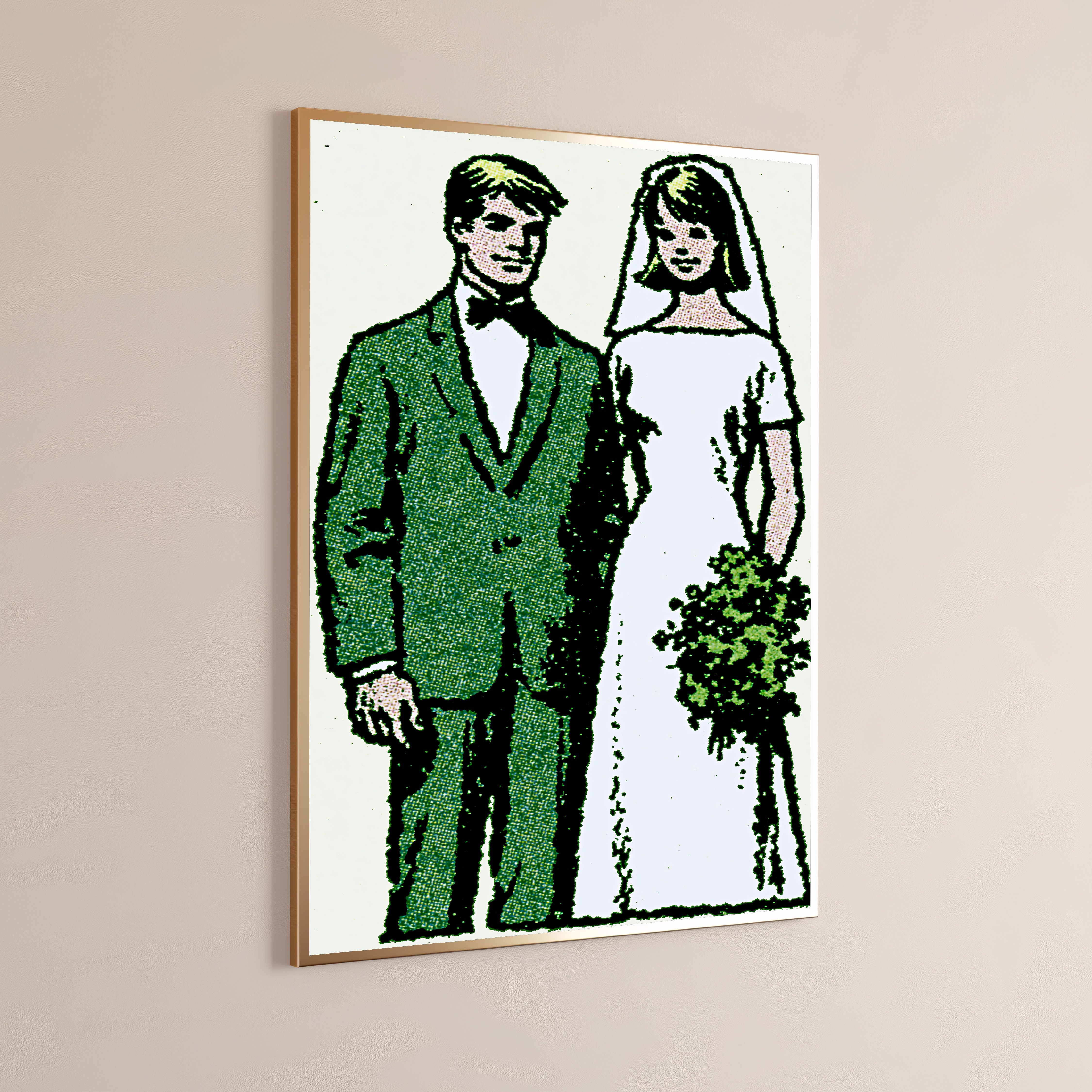 Retro Wedding Couple Pop Art Print