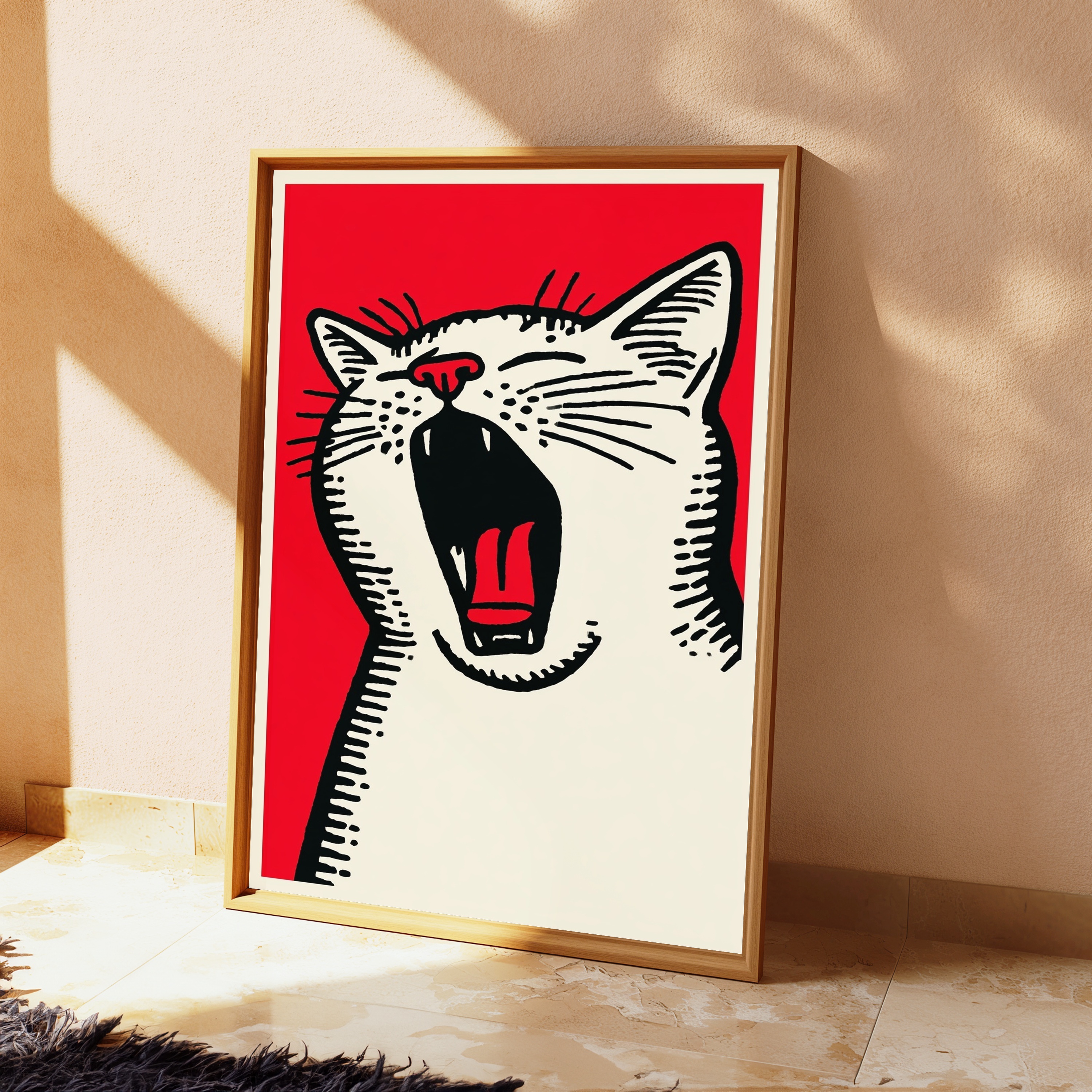 Roaring Cat Pop Art Print view 2