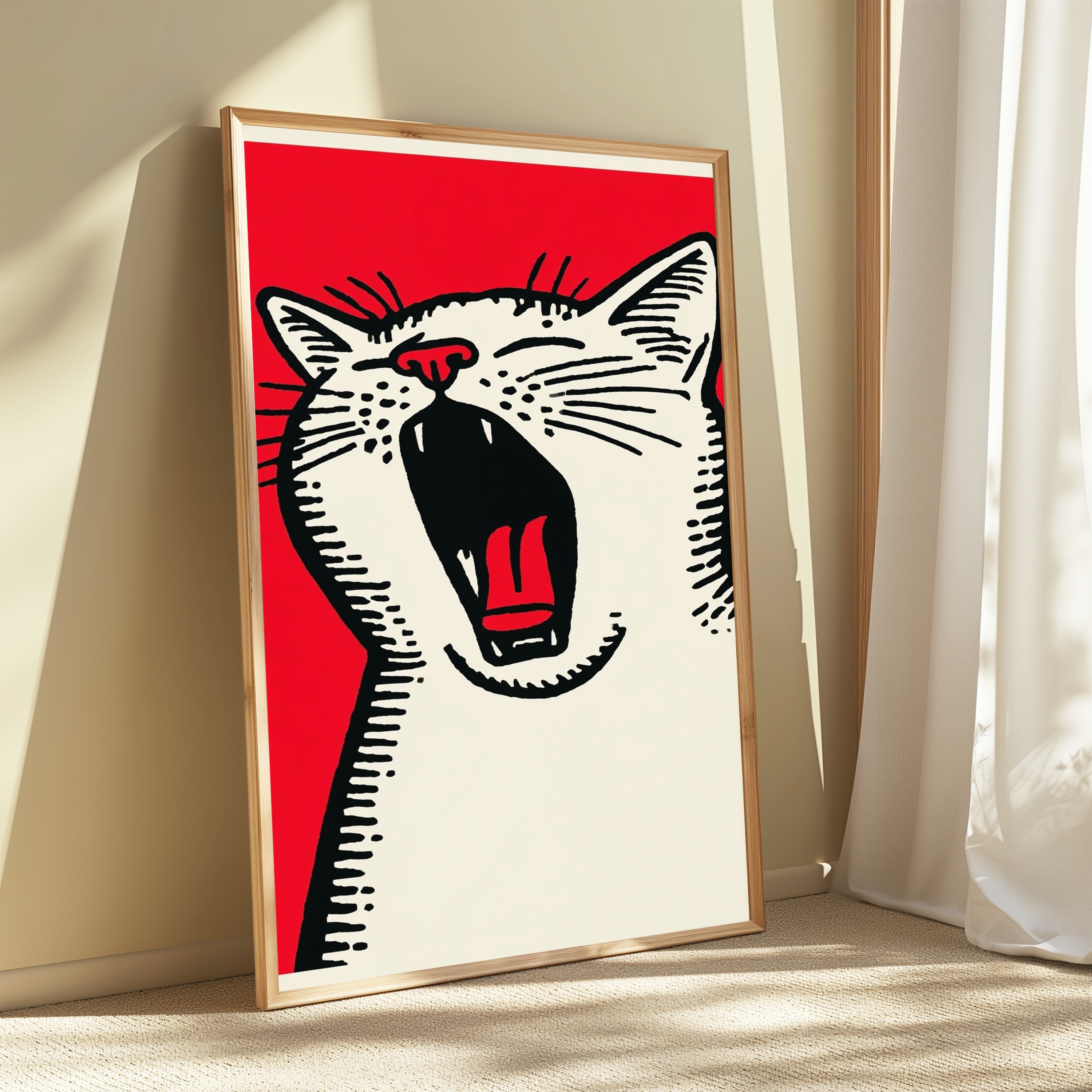 Roaring Cat Pop Art Print view 3