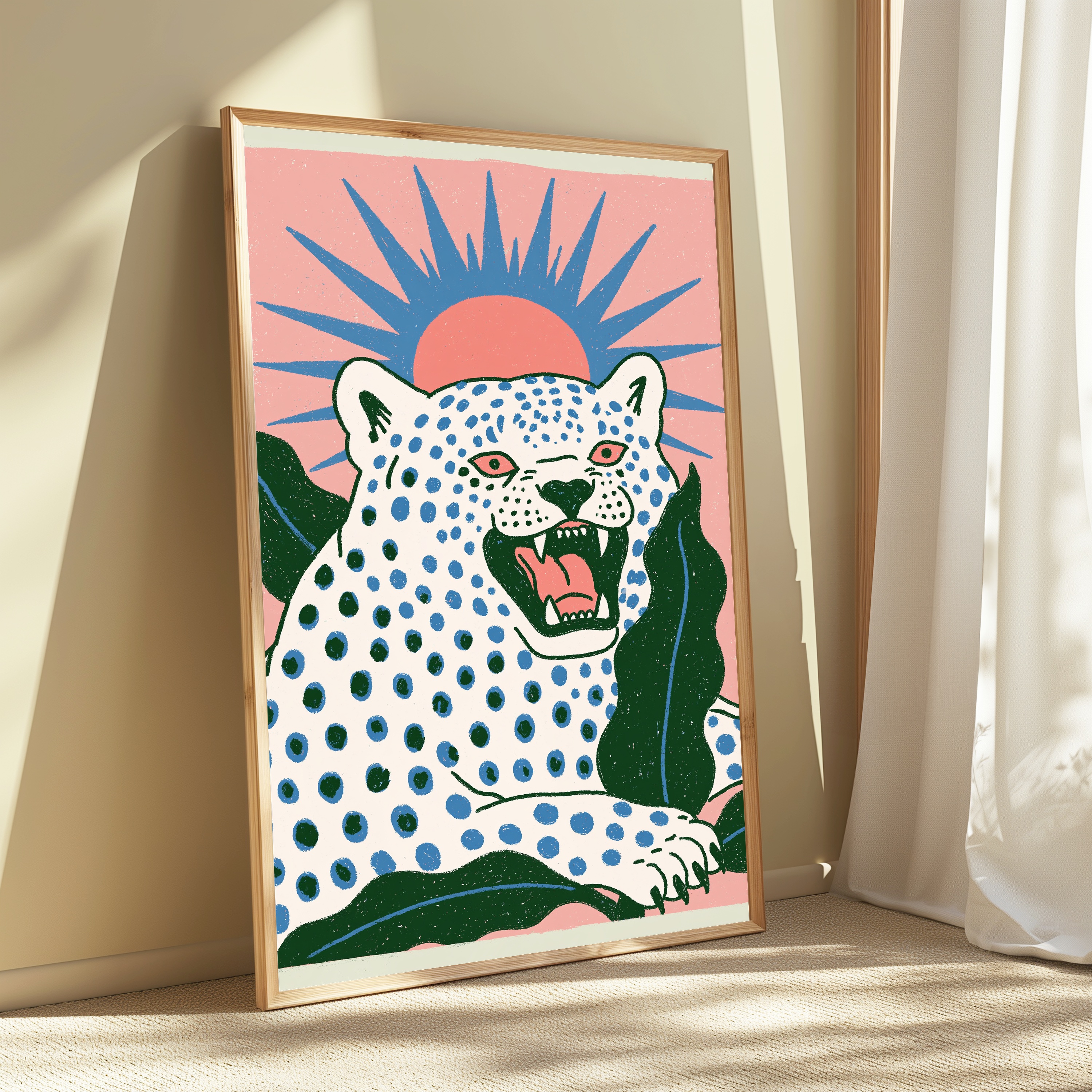 Roaring Leopard Pop Art Print view 3