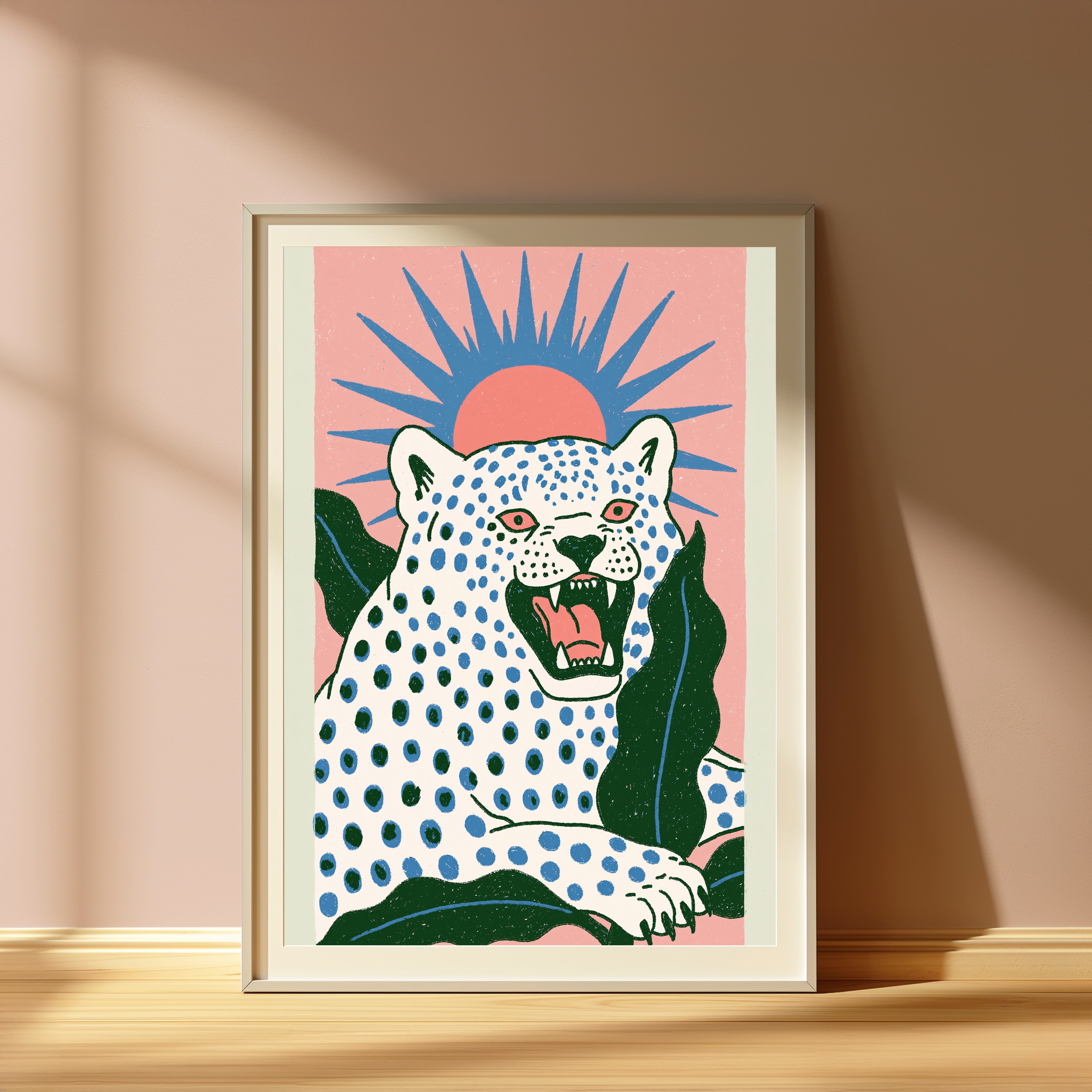Roaring Leopard Pop Art Print view 4
