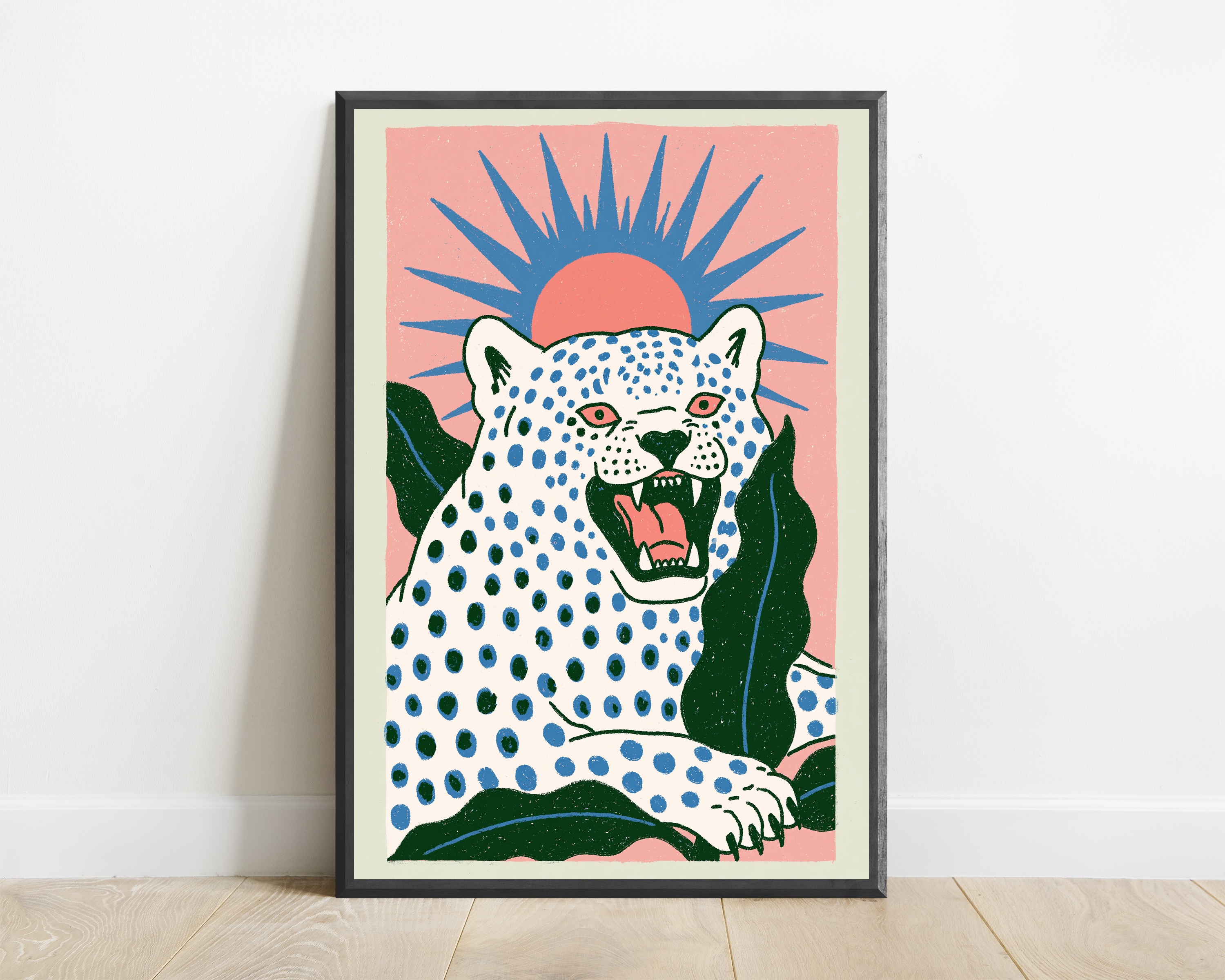 Roaring Leopard Pop Art Print