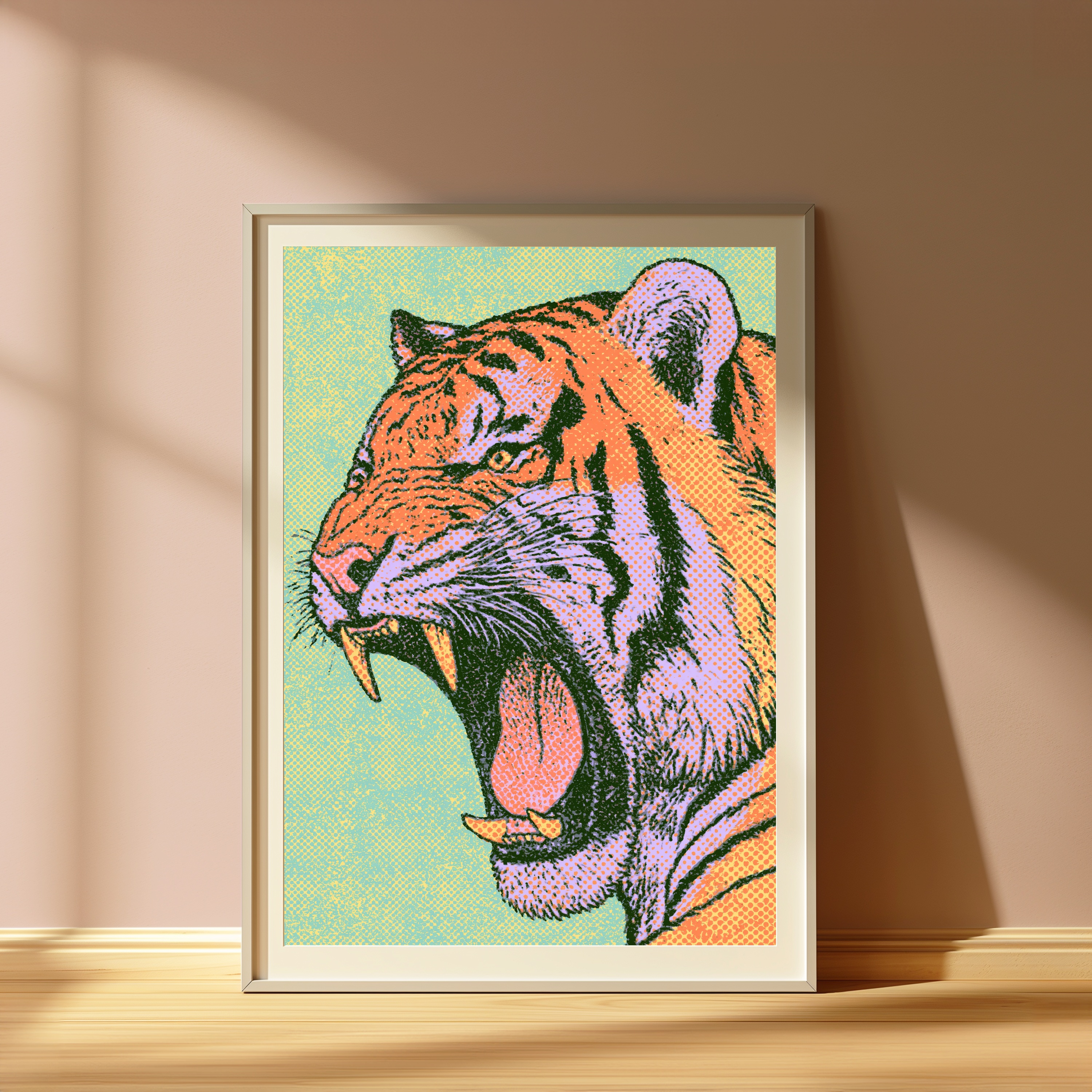 Roaring Tiger Pop Art Print view 4