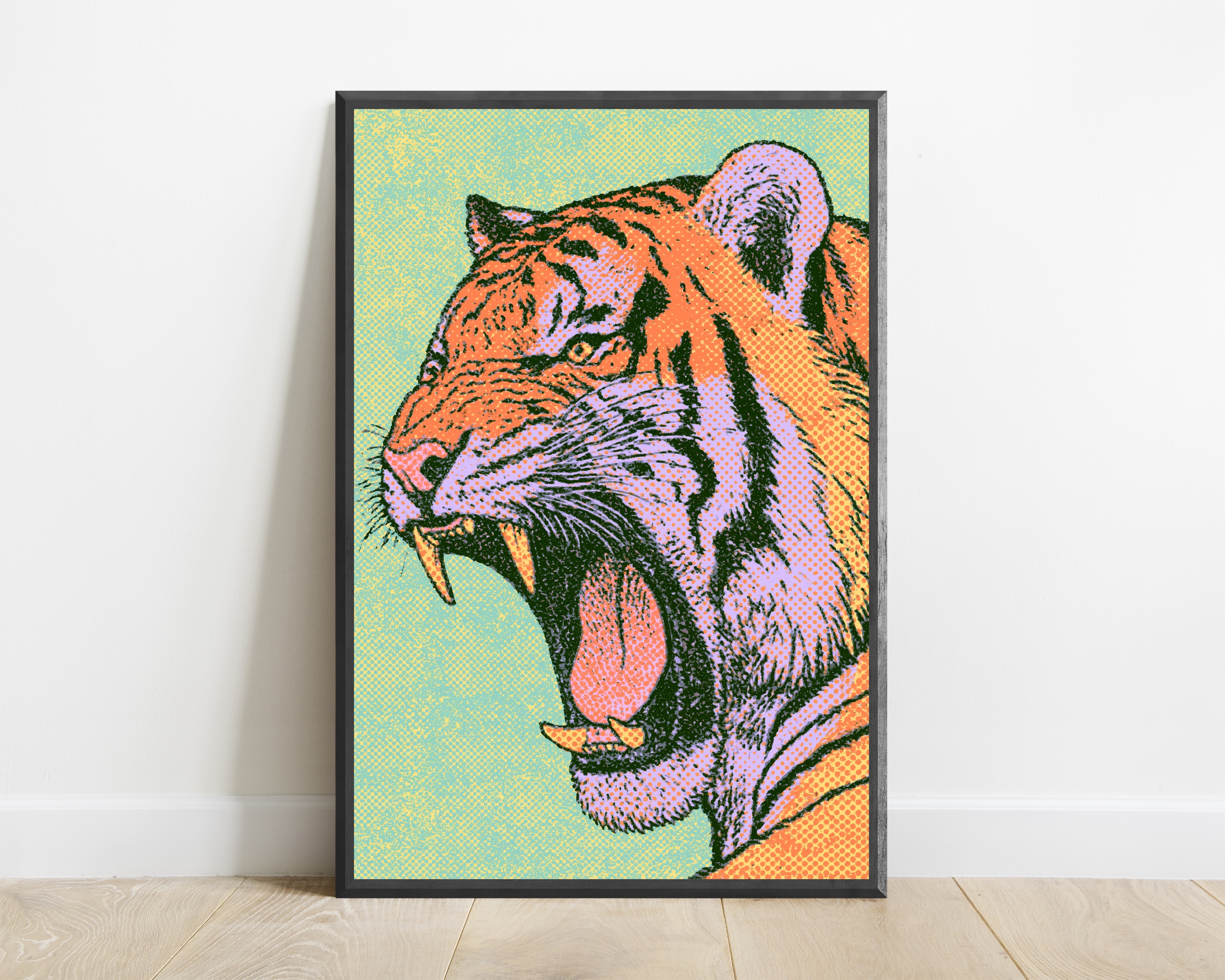 Roaring Tiger Pop Art Print