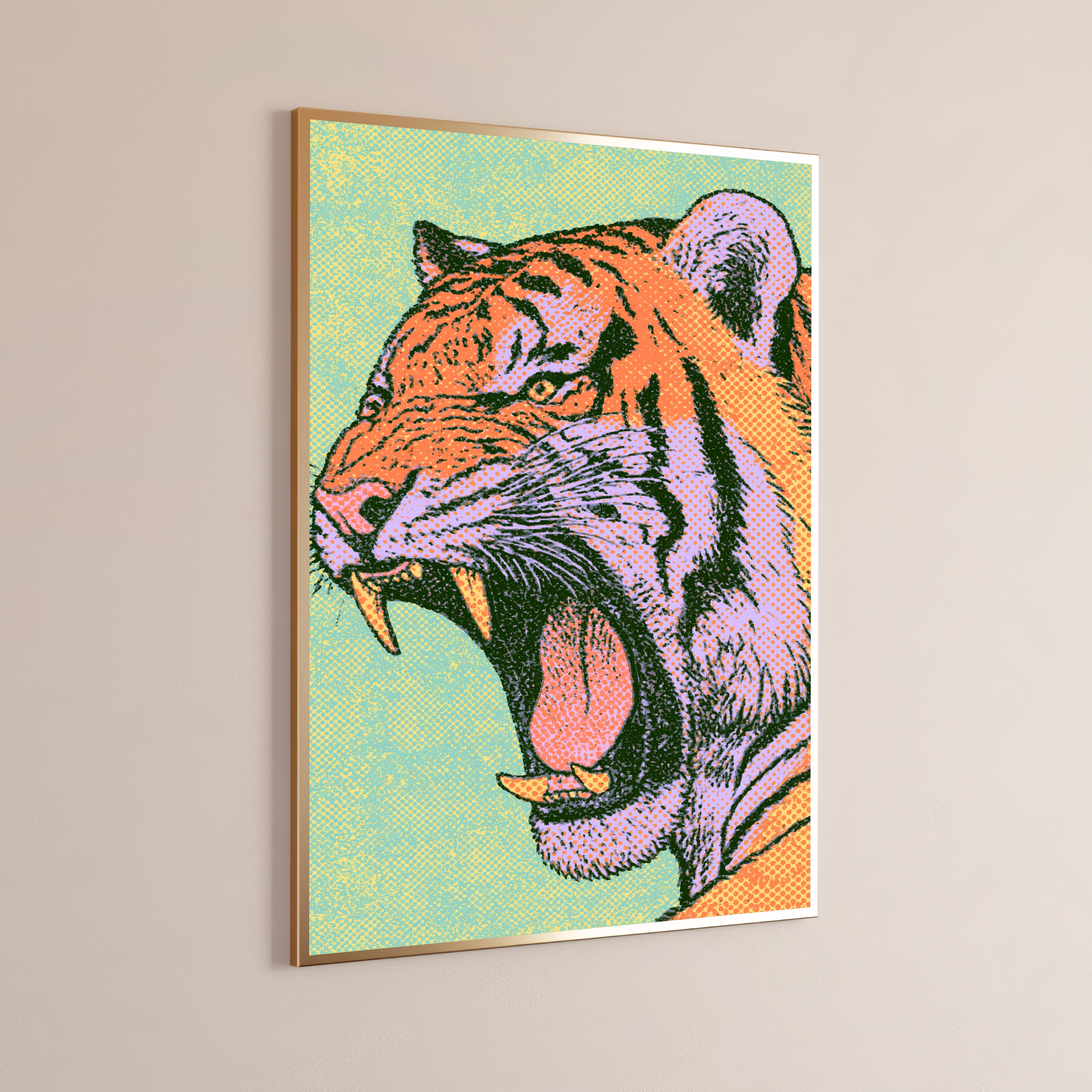 Roaring Tiger Pop Art Print