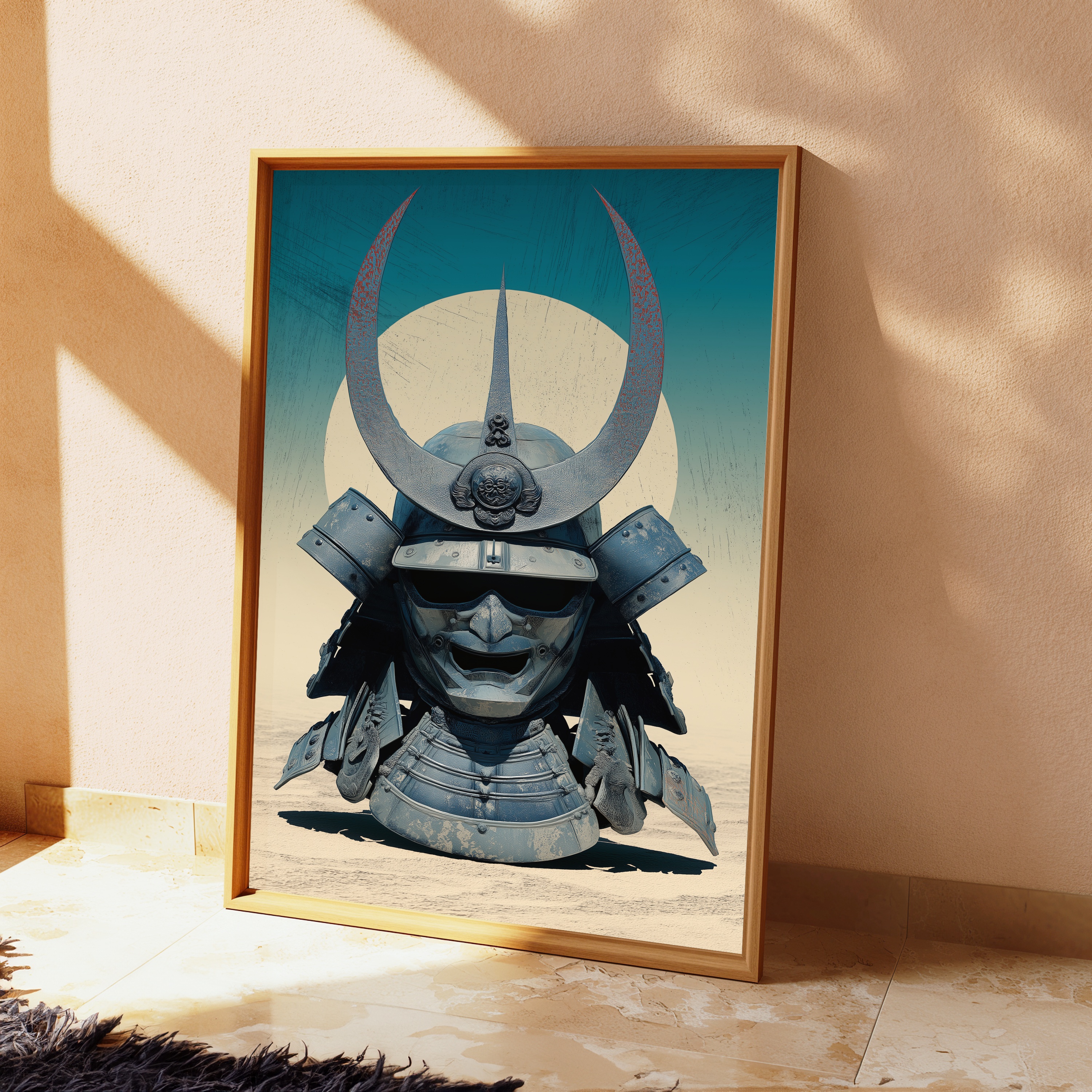 Samurai Kabuto Helmet Minimalist Art Print view 2