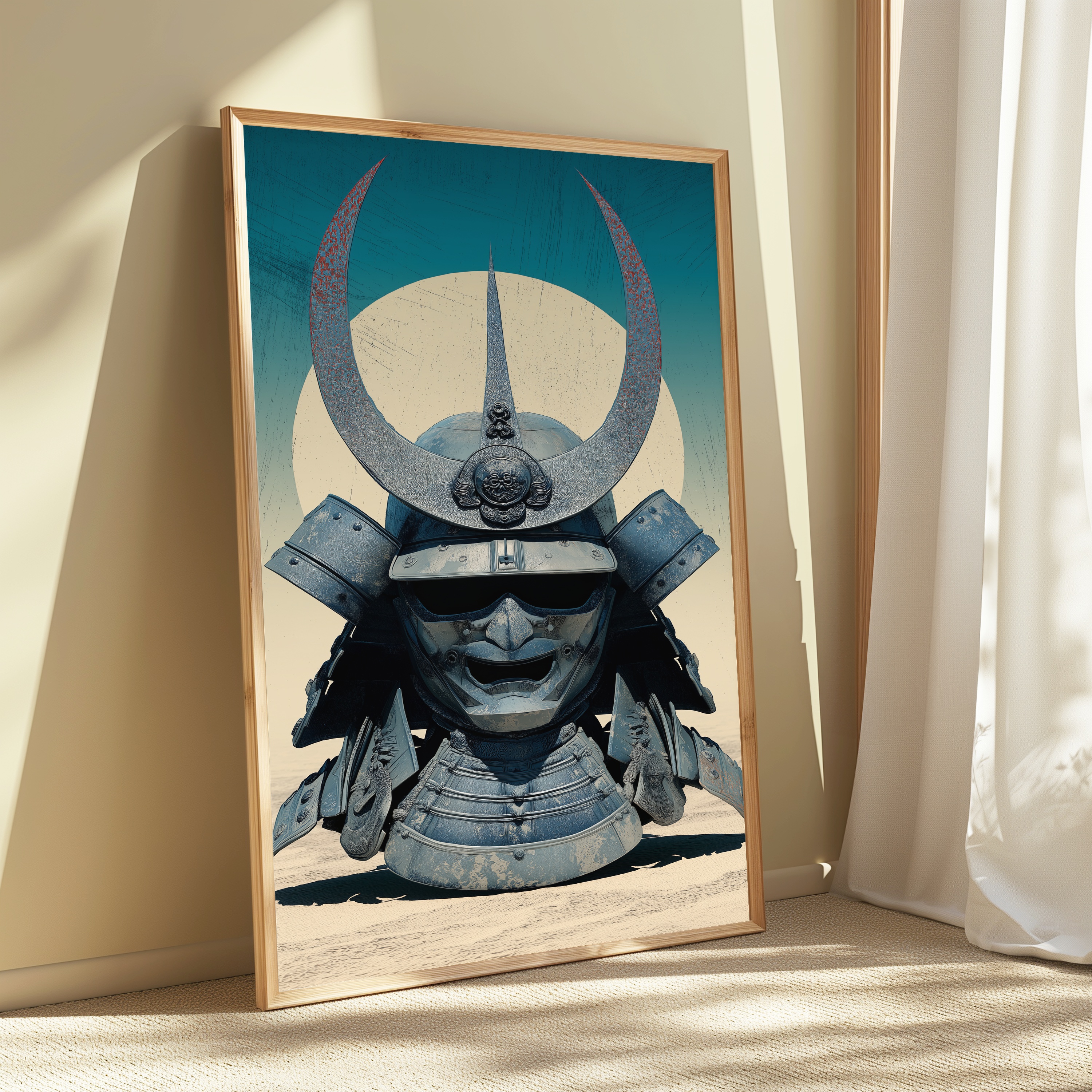 Samurai Kabuto Helmet Minimalist Art Print view 3