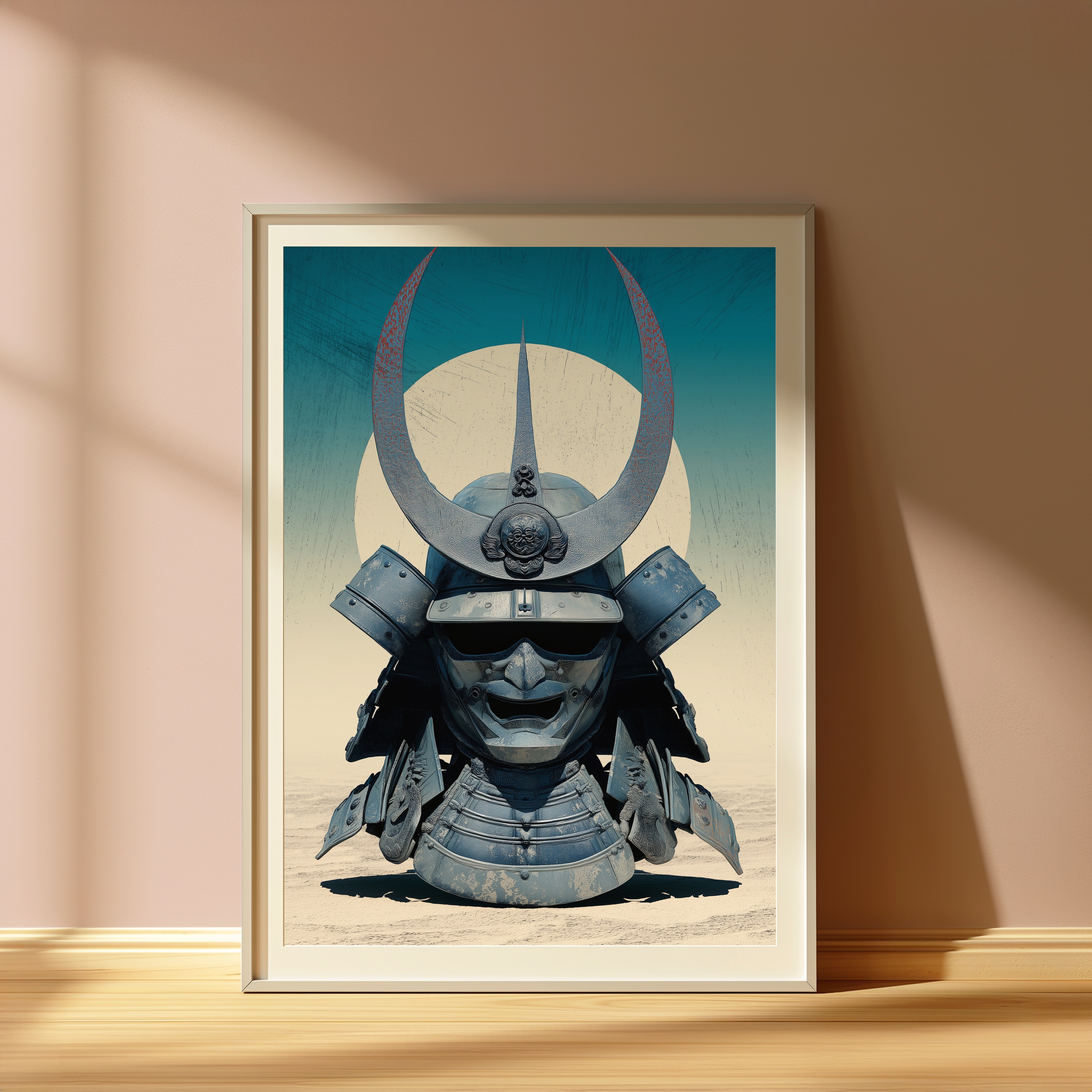 Samurai Kabuto Helmet Minimalist Art Print view 4