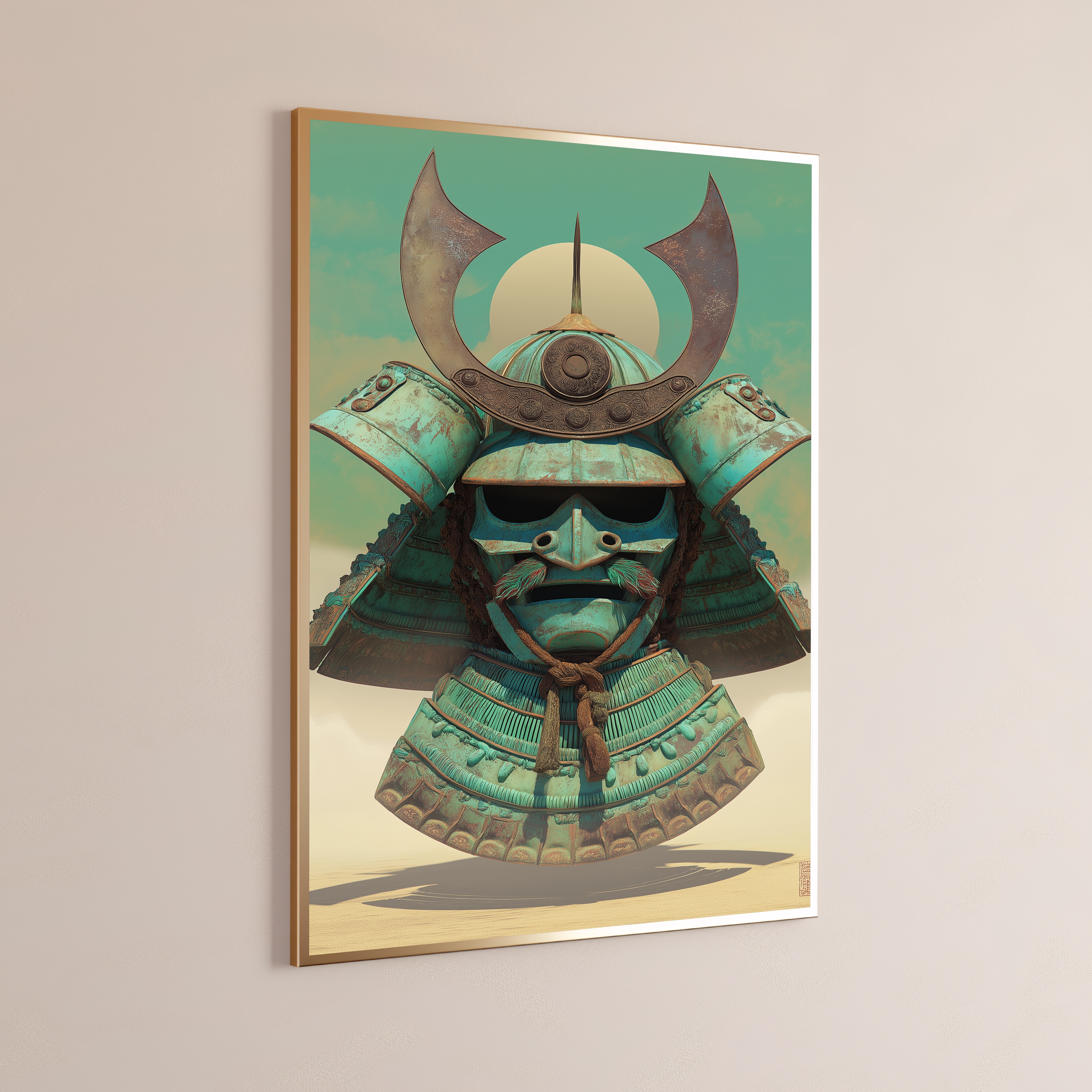 Samurai Kabuto Teal Helmet