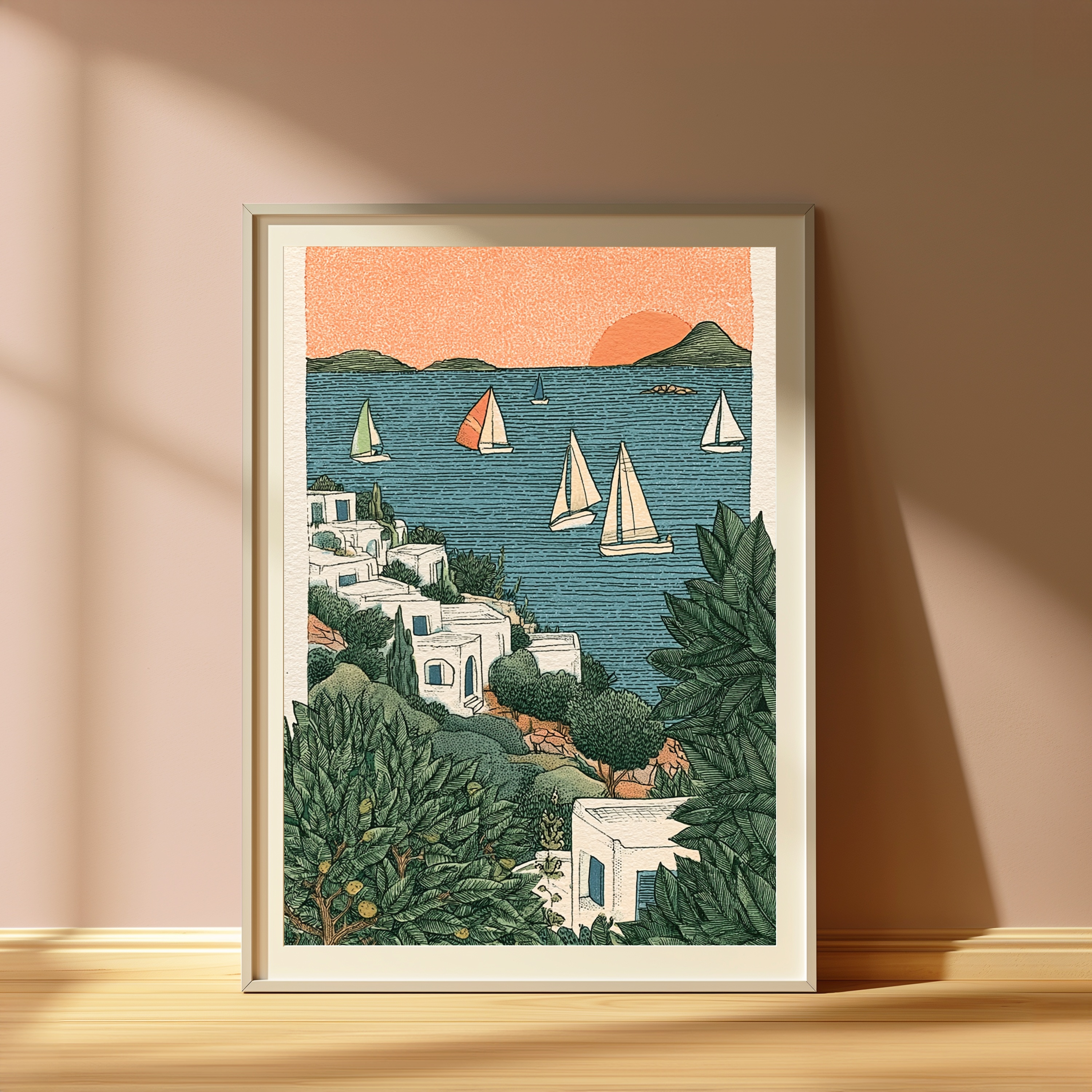 Seaside Villa Sailboats Sunset view 4