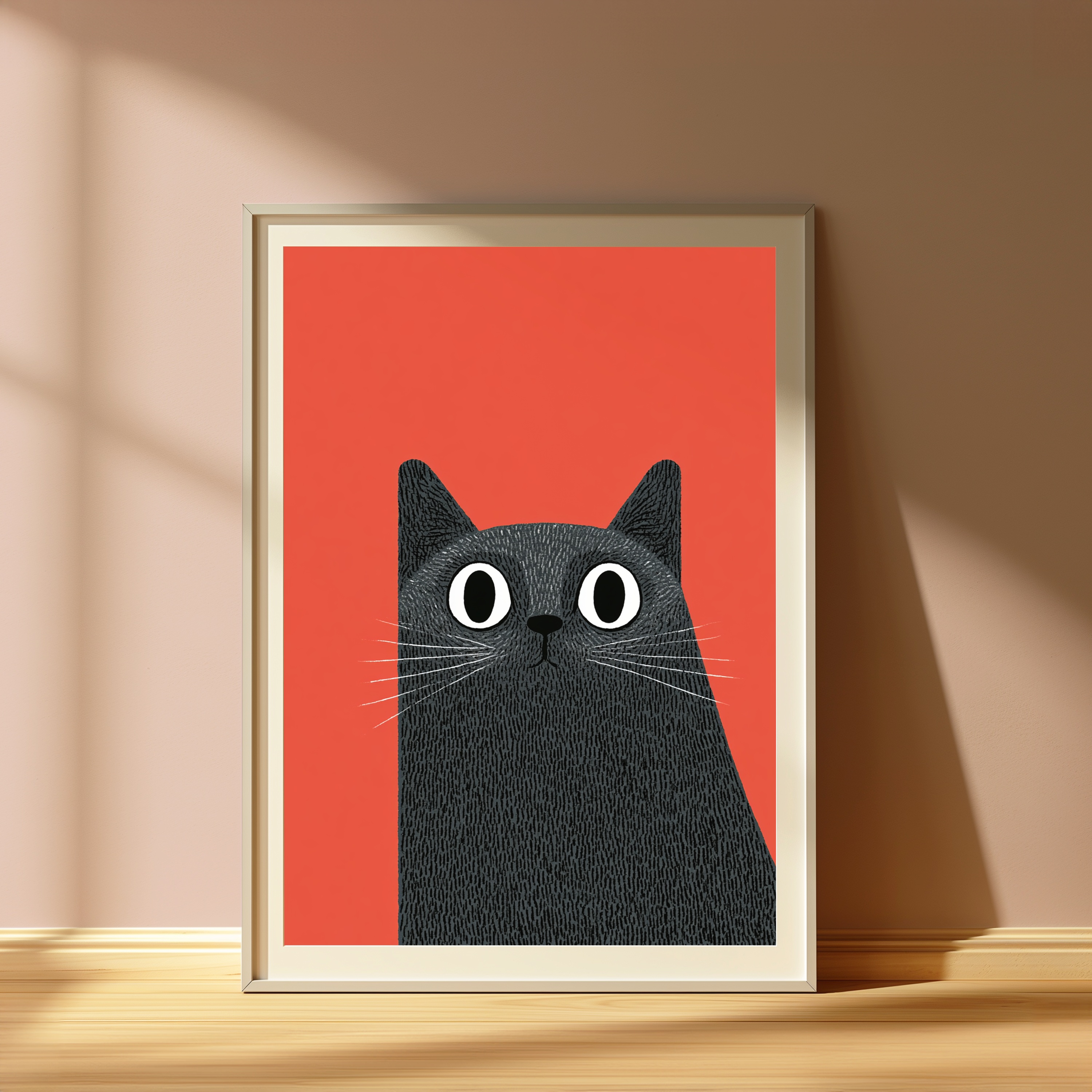 Shocked Black Cat Pop Art Print view 4