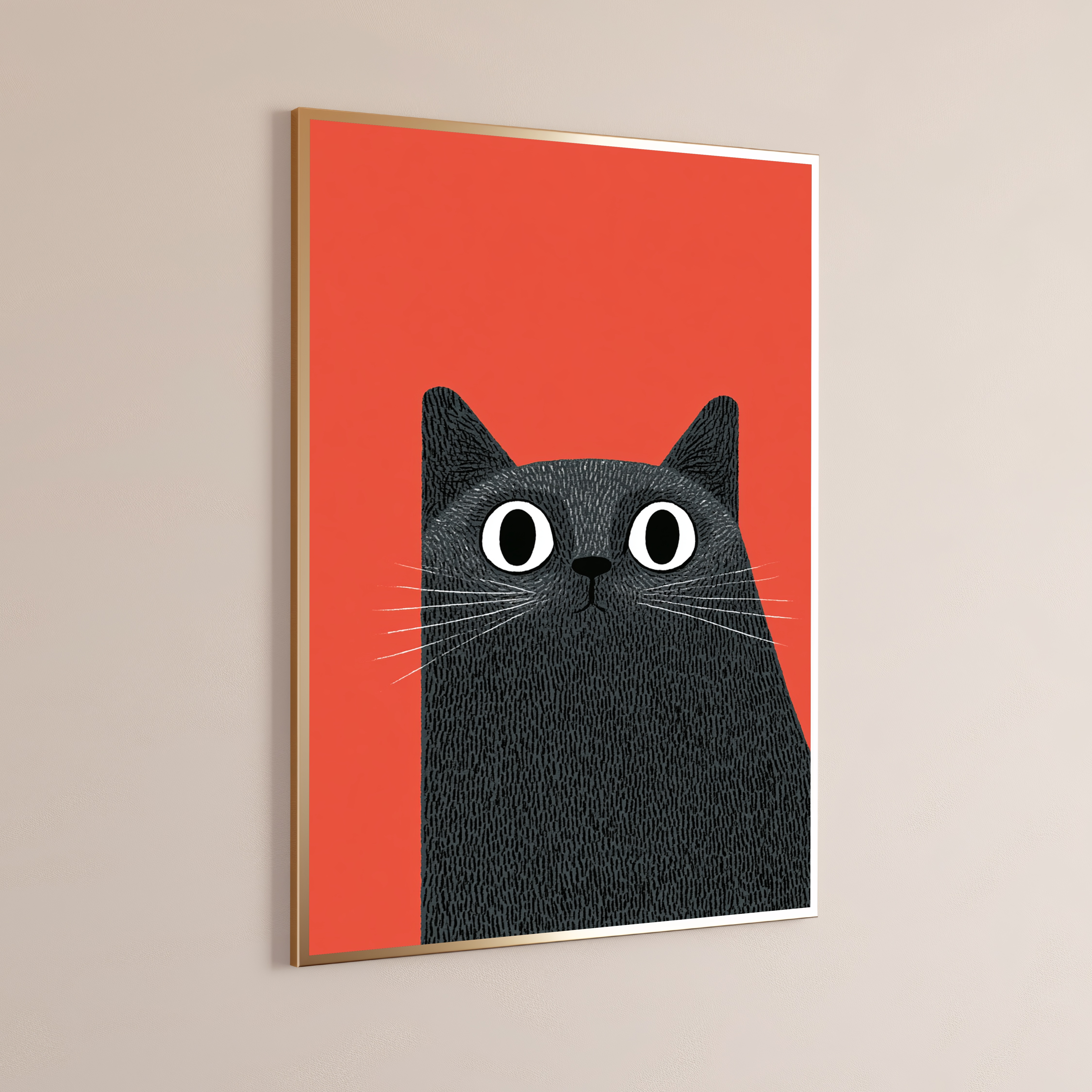 Shocked Black Cat Pop Art Print