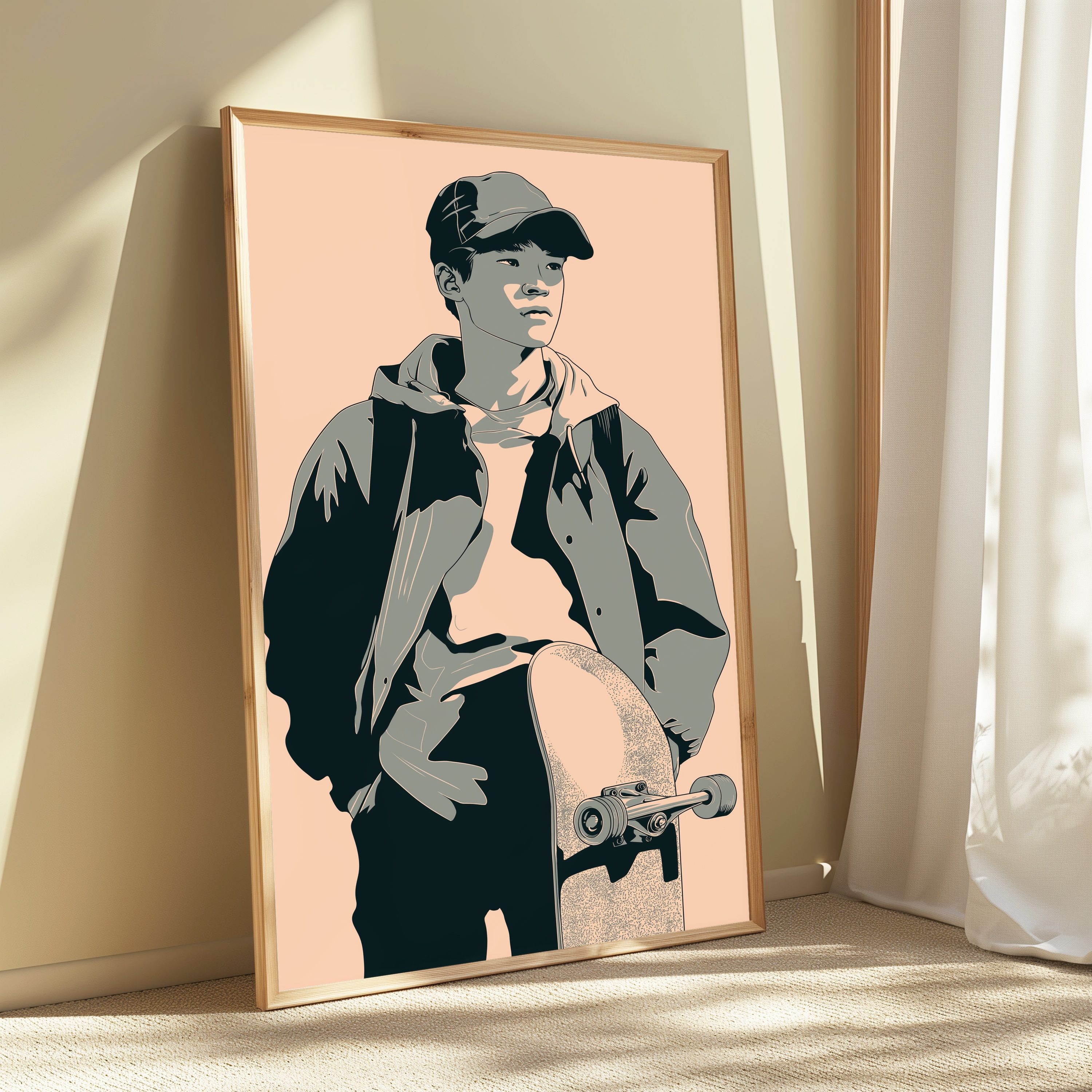Skateboarder Portrait Print view 3