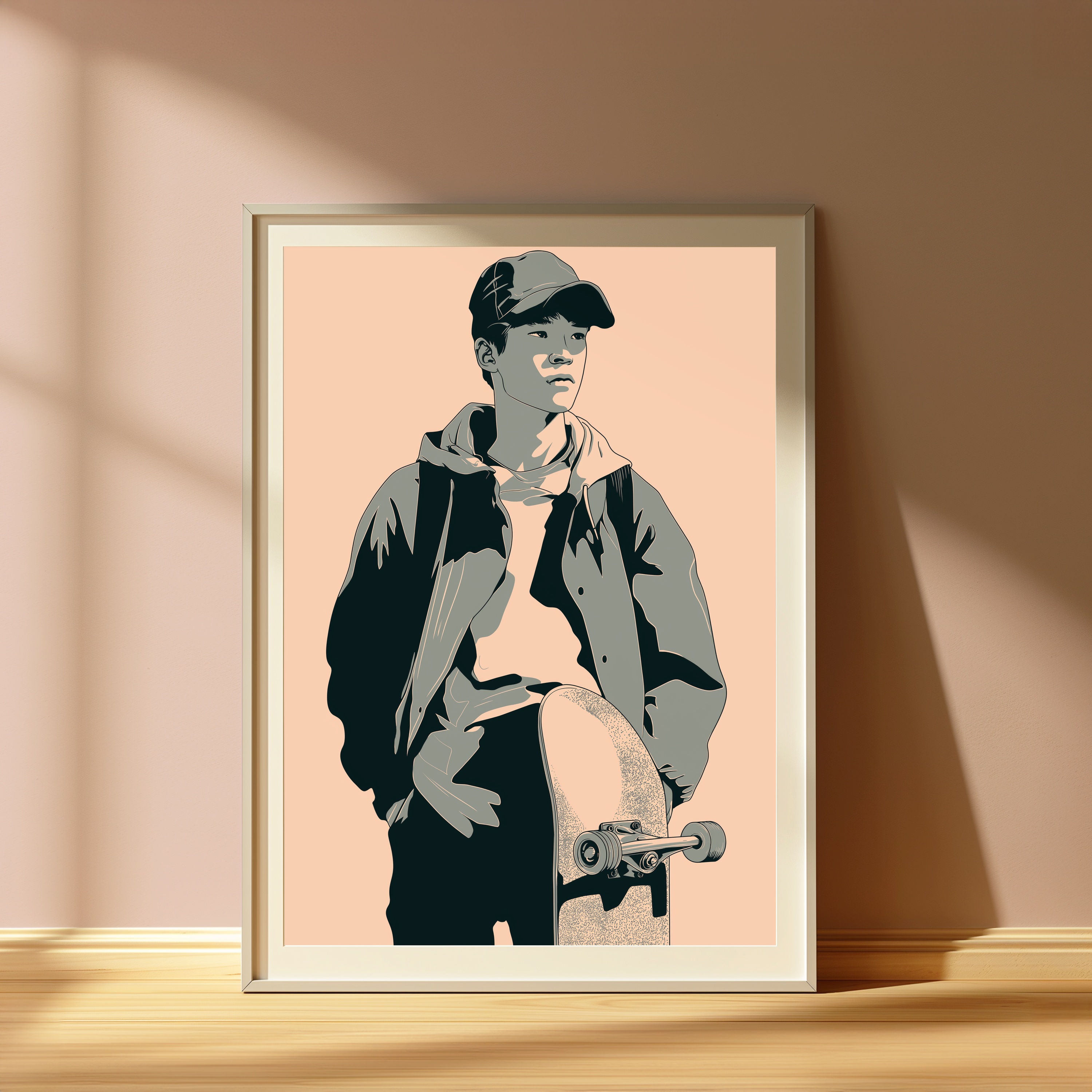 Skateboarder Portrait Print view 4