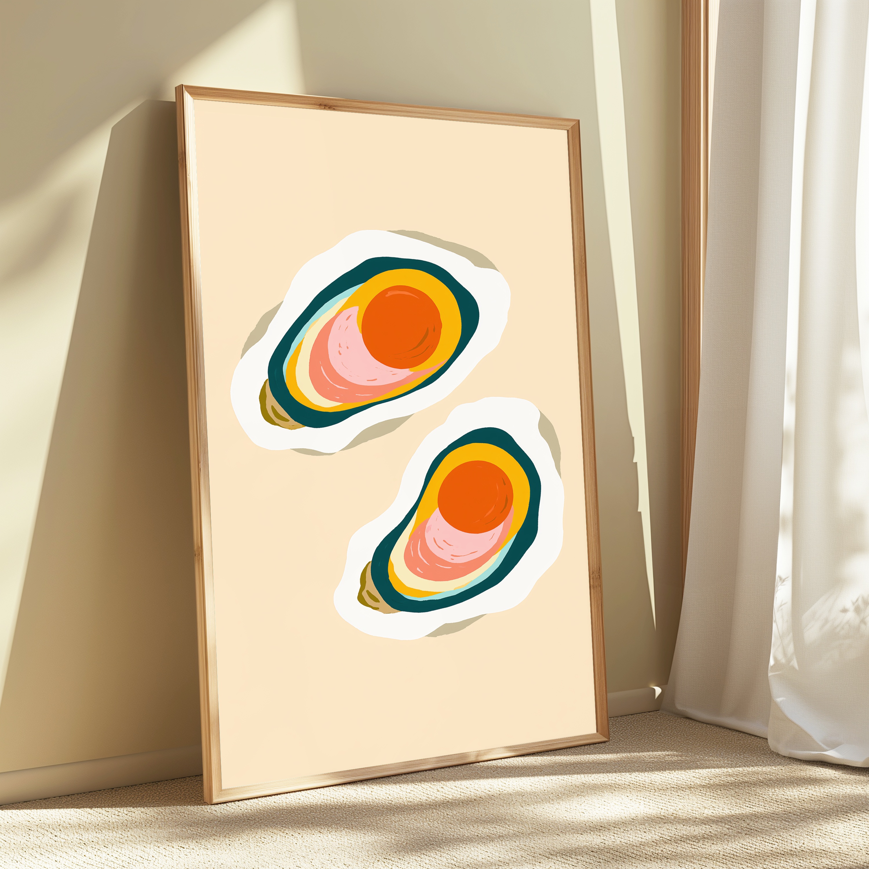 Sliced Avocado Minimalist Food Art Print view 3