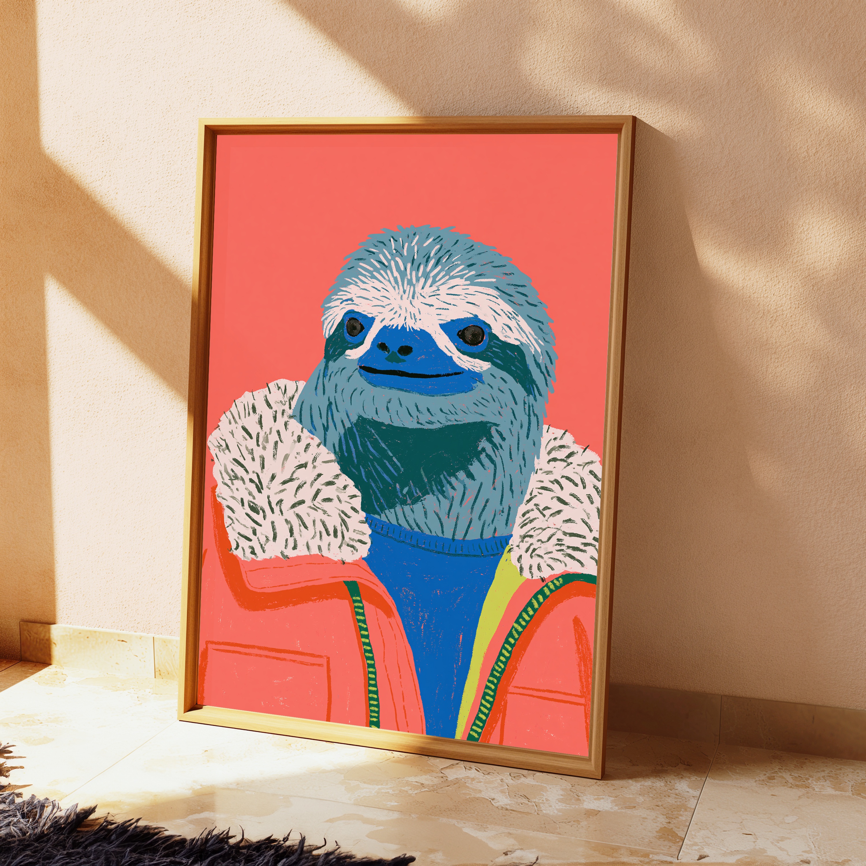 Smiling Sloth Pop Art Print view 2