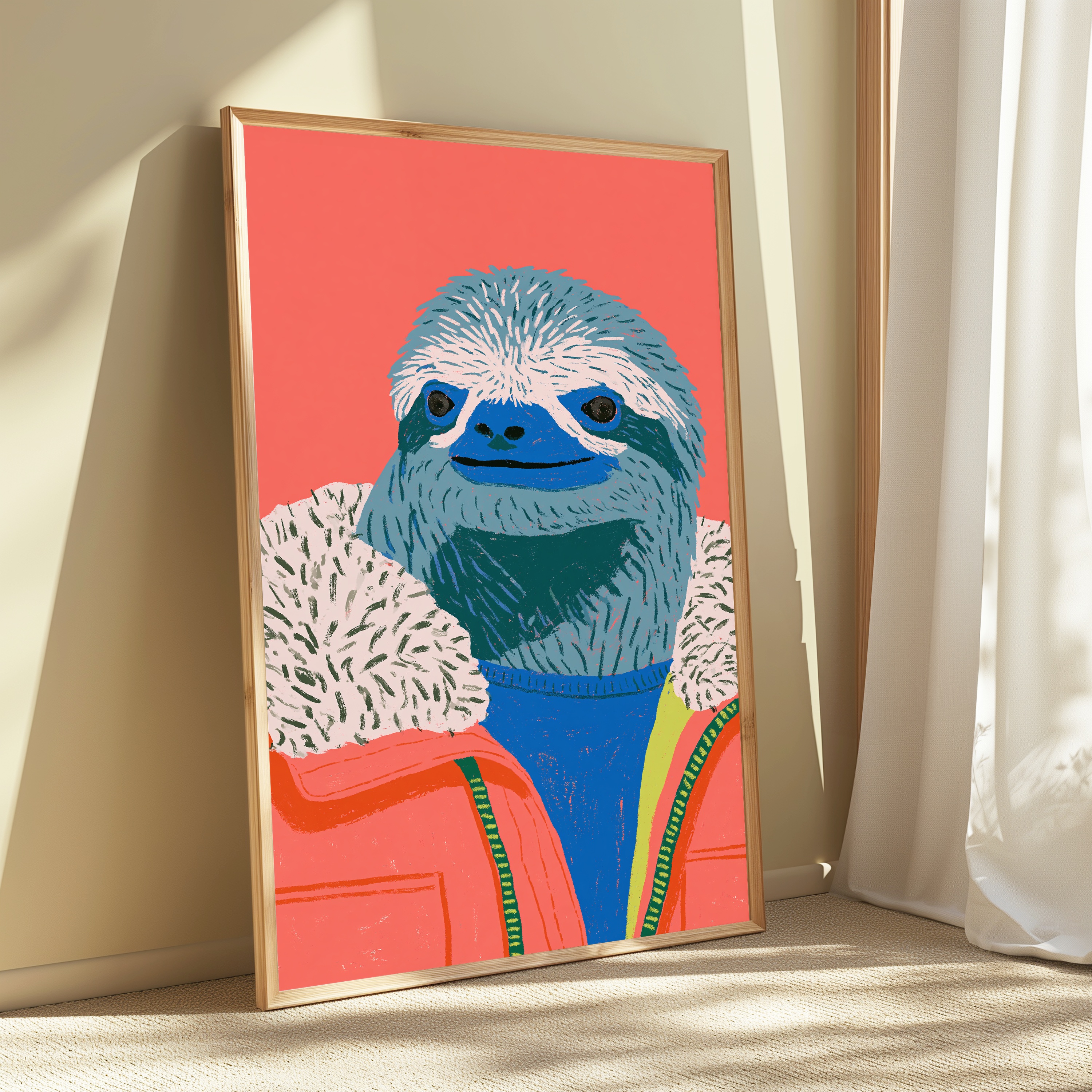 Smiling Sloth Pop Art Print view 3