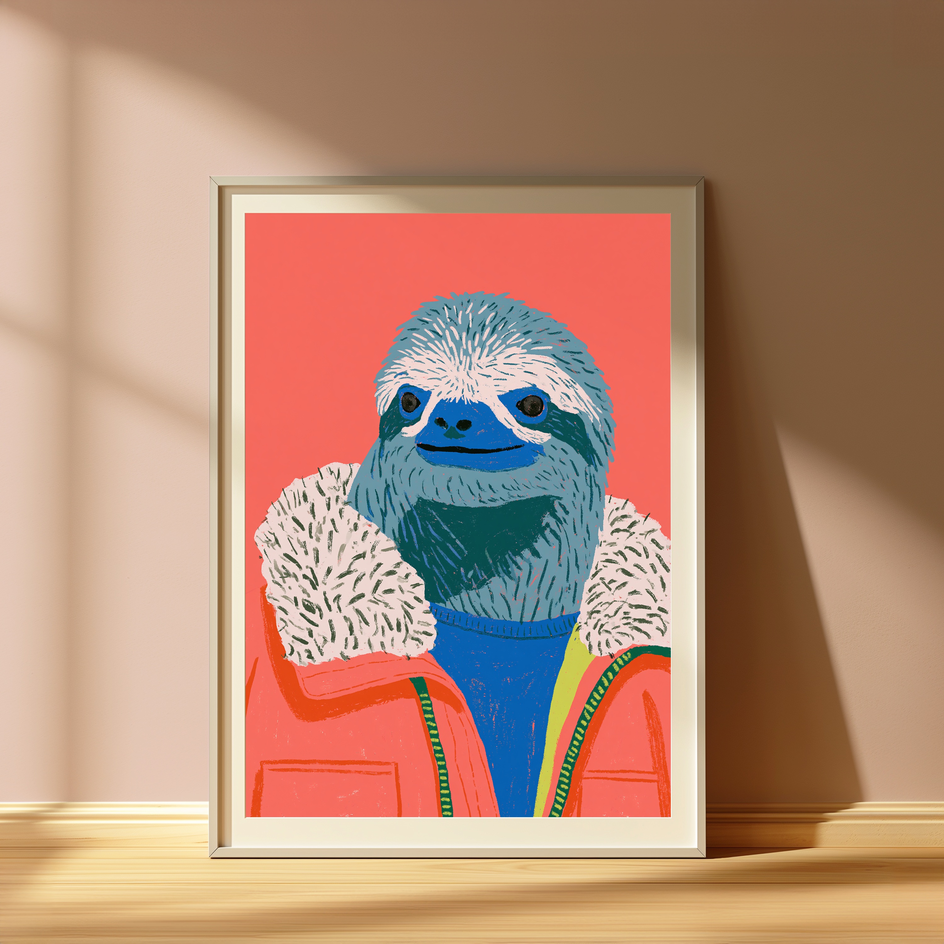 Smiling Sloth Pop Art Print view 4