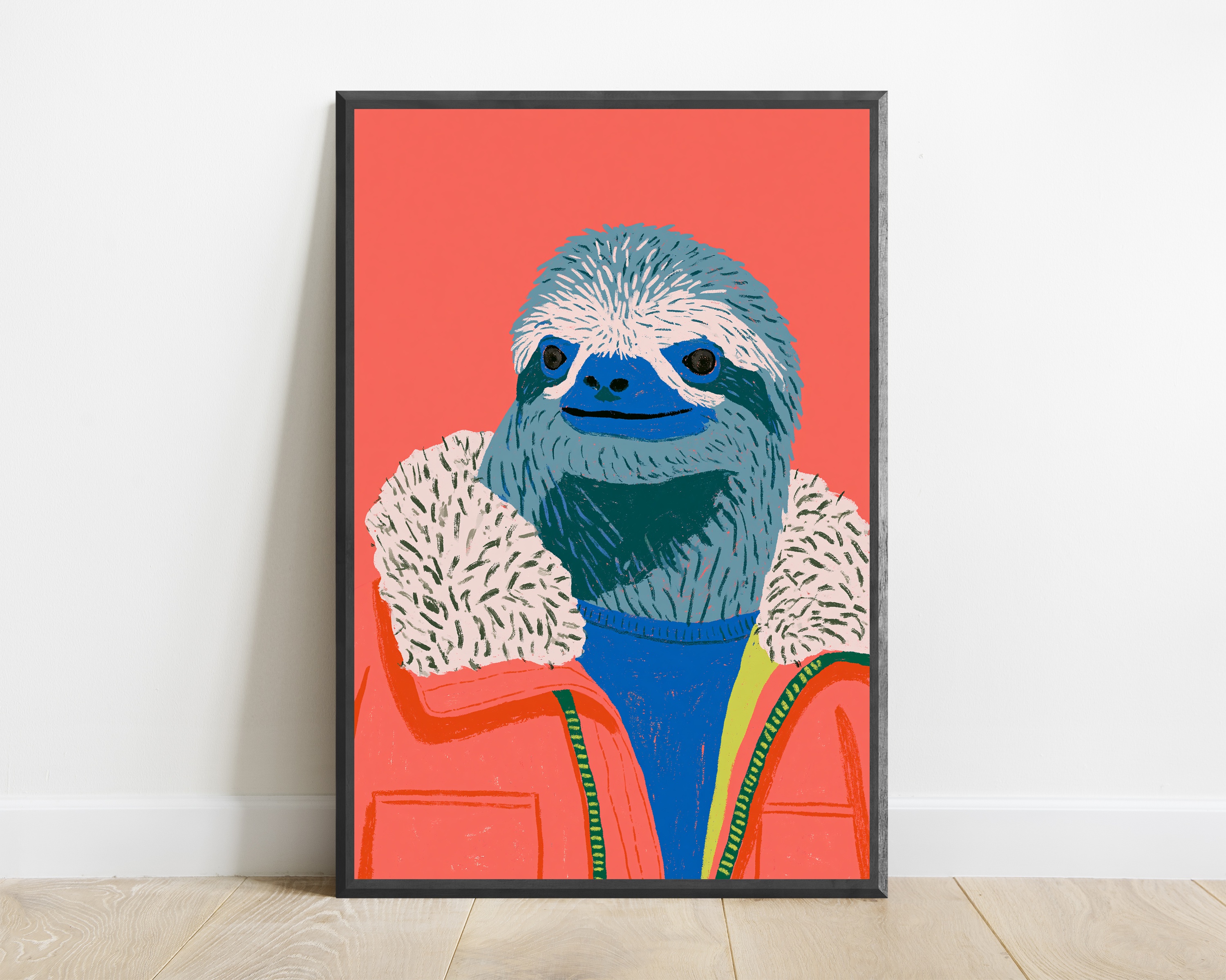 Smiling Sloth Pop Art Print