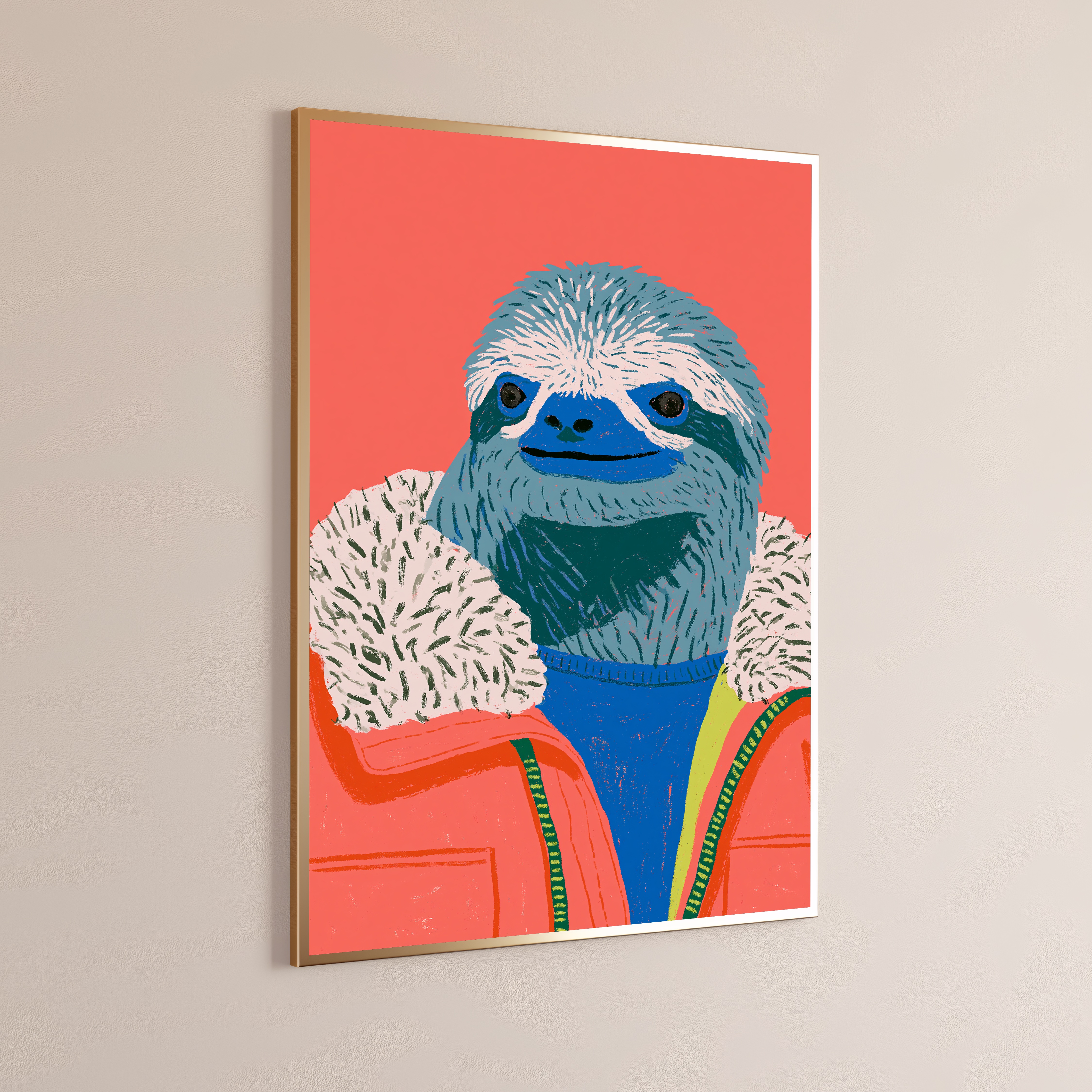 Smiling Sloth Pop Art Print