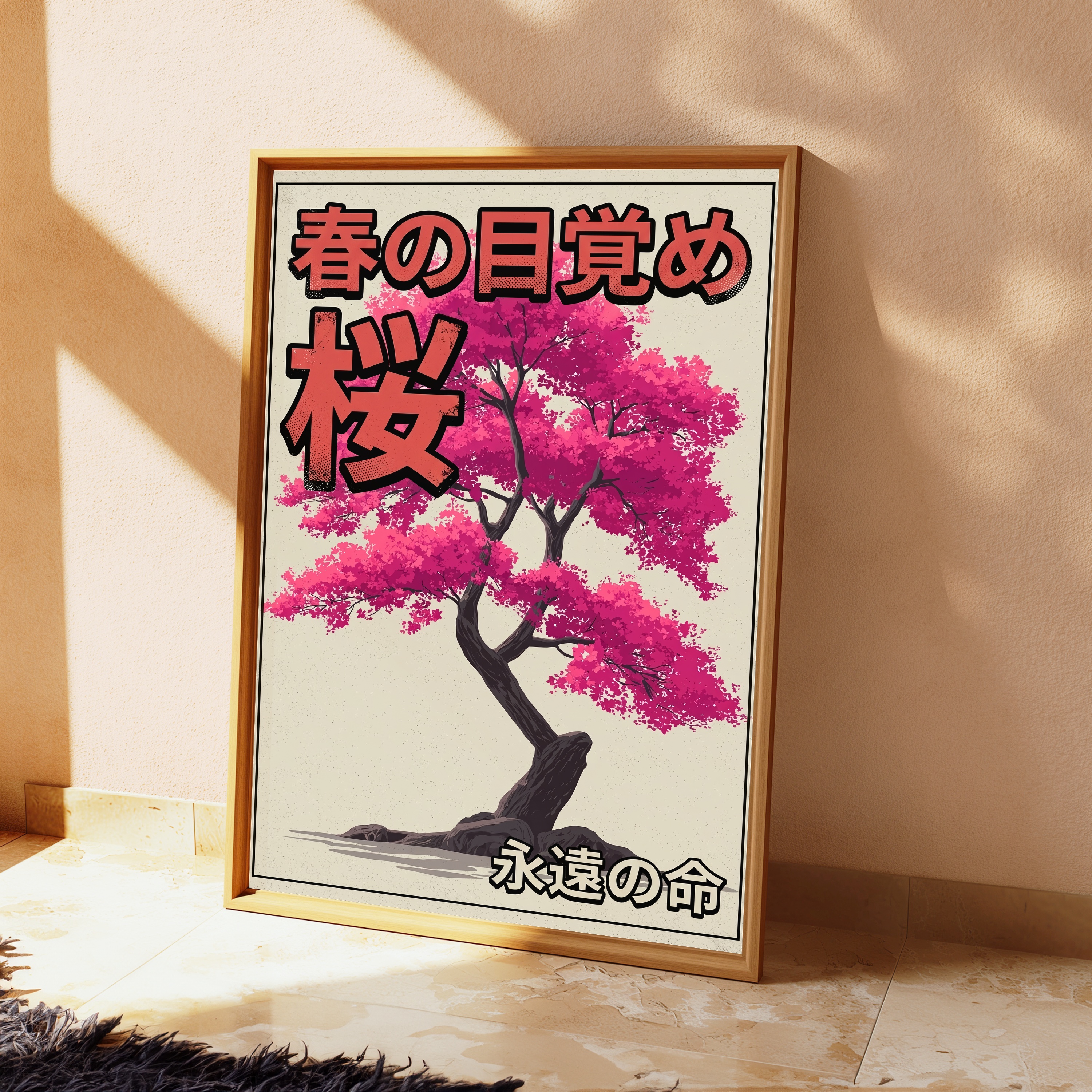 Spring Cherry Blossom Bonsai Japanese Art Print view 2