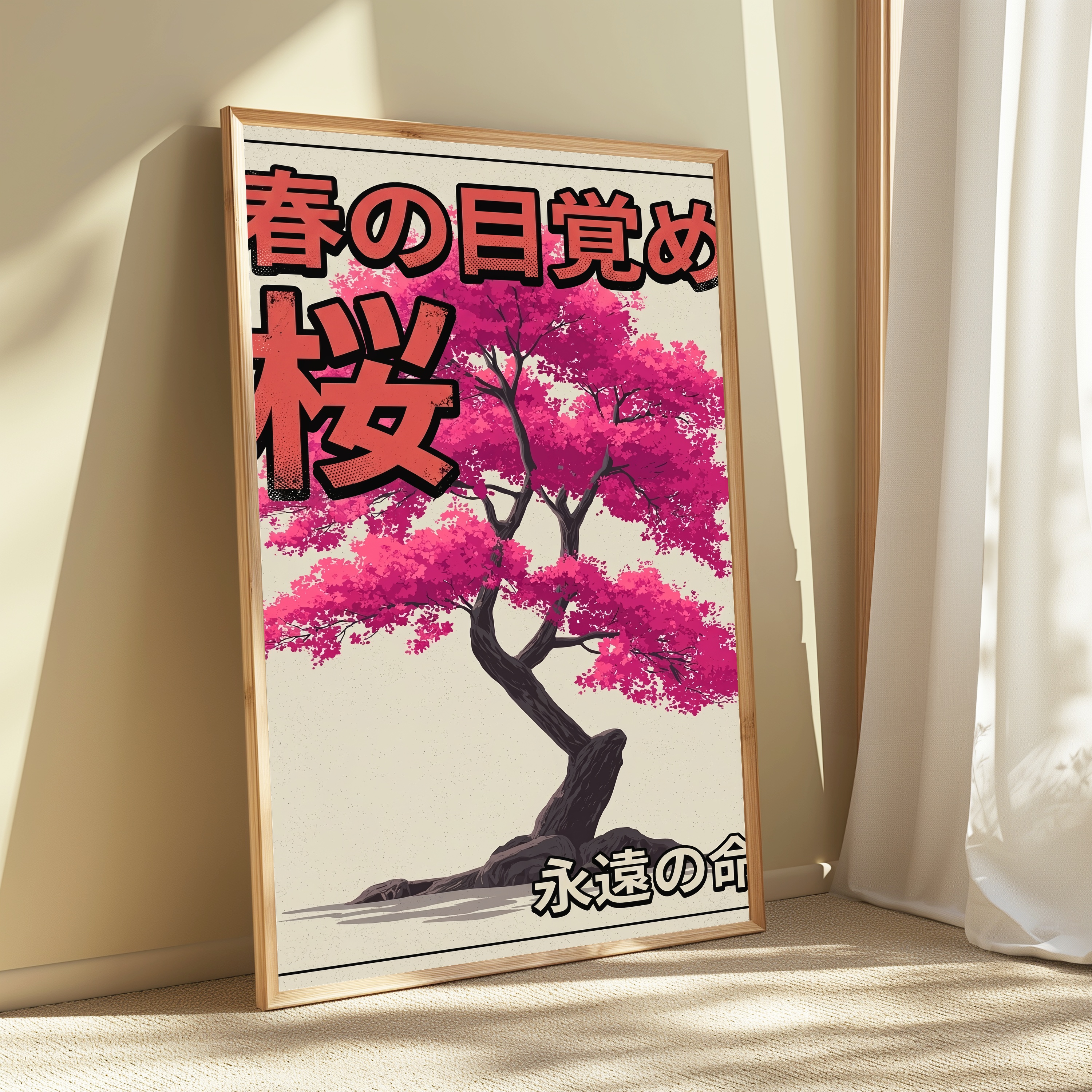 Spring Cherry Blossom Bonsai Japanese Art Print view 3