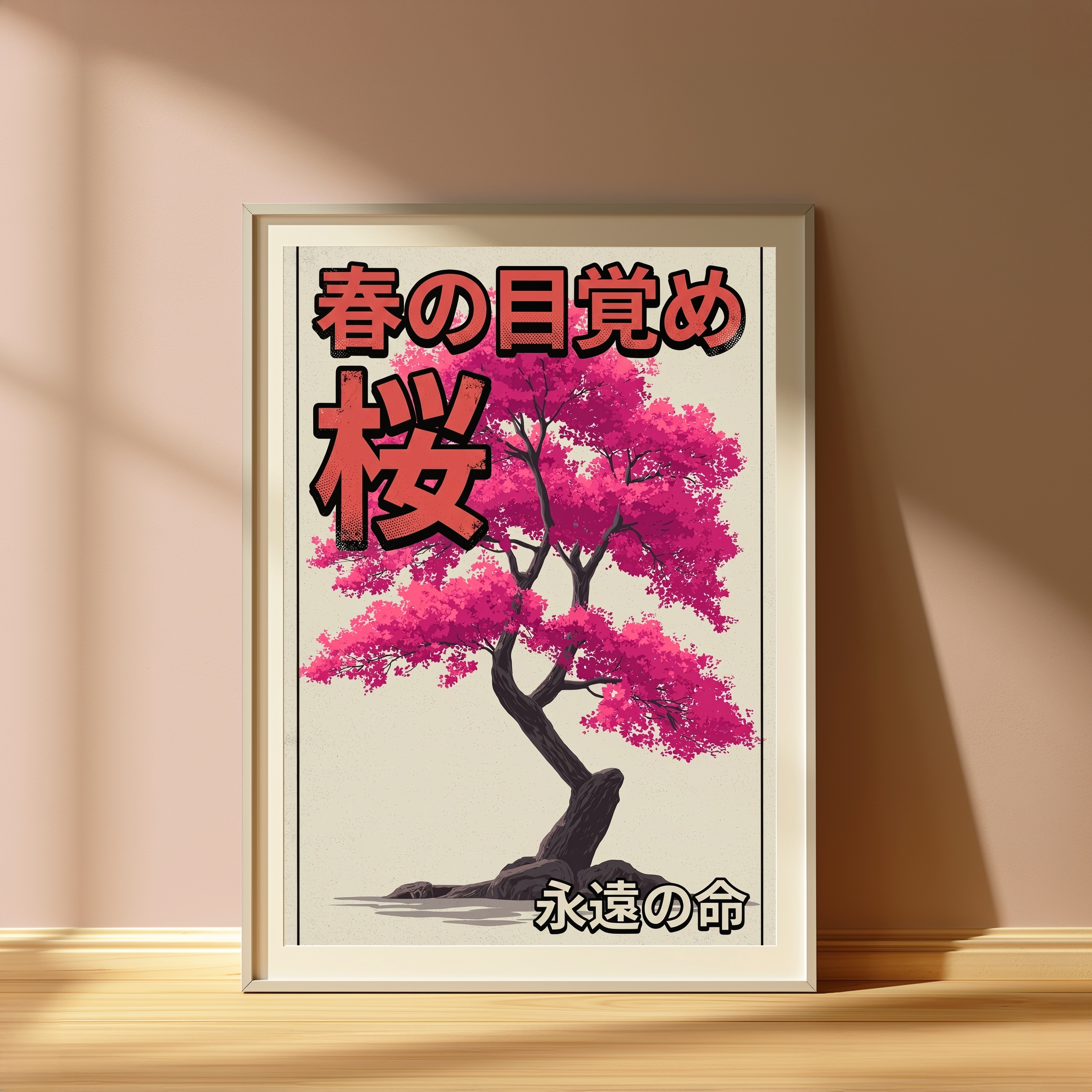 Spring Cherry Blossom Bonsai Japanese Art Print view 4