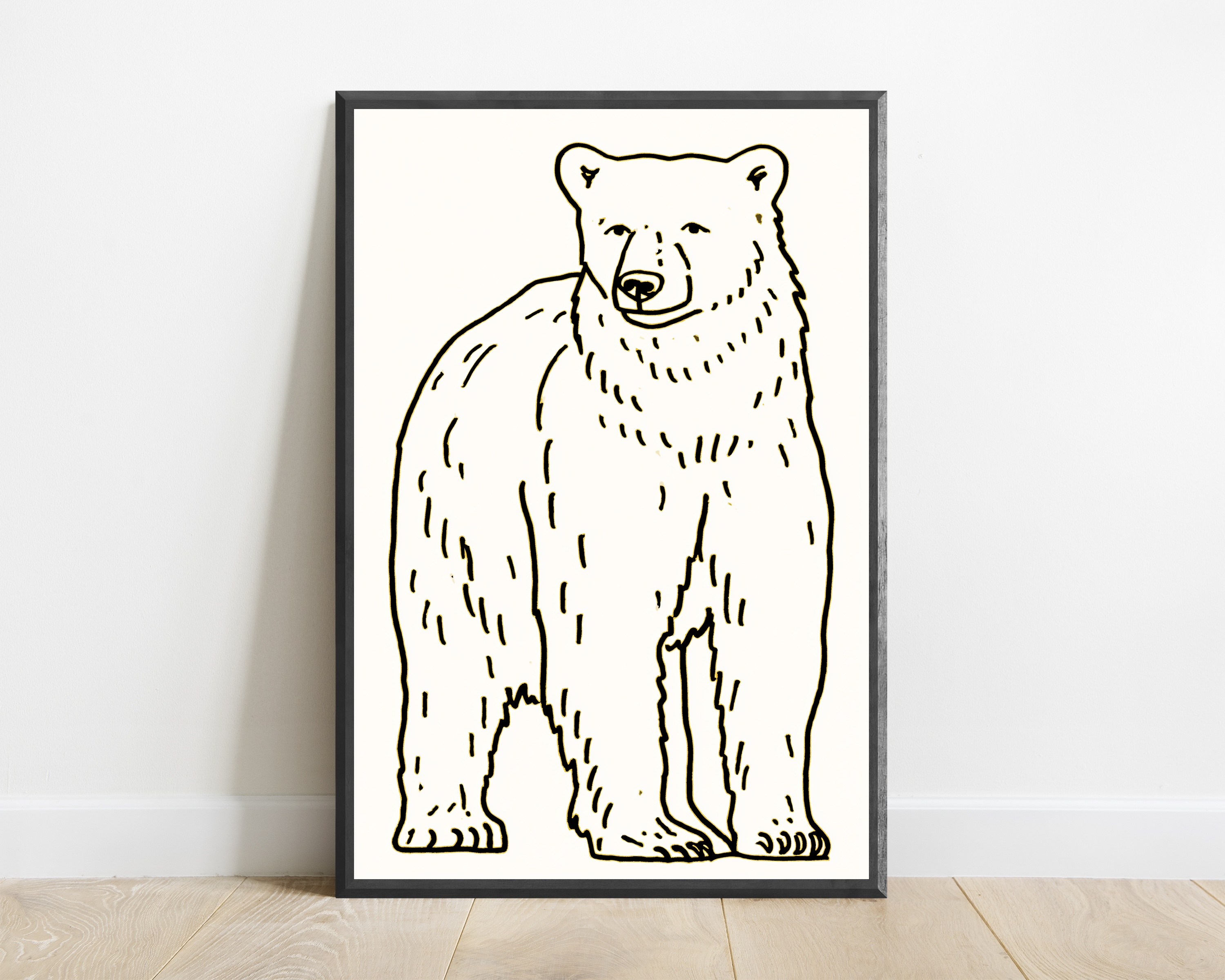 Standing Bear Minimalist Line Art Print — view 1