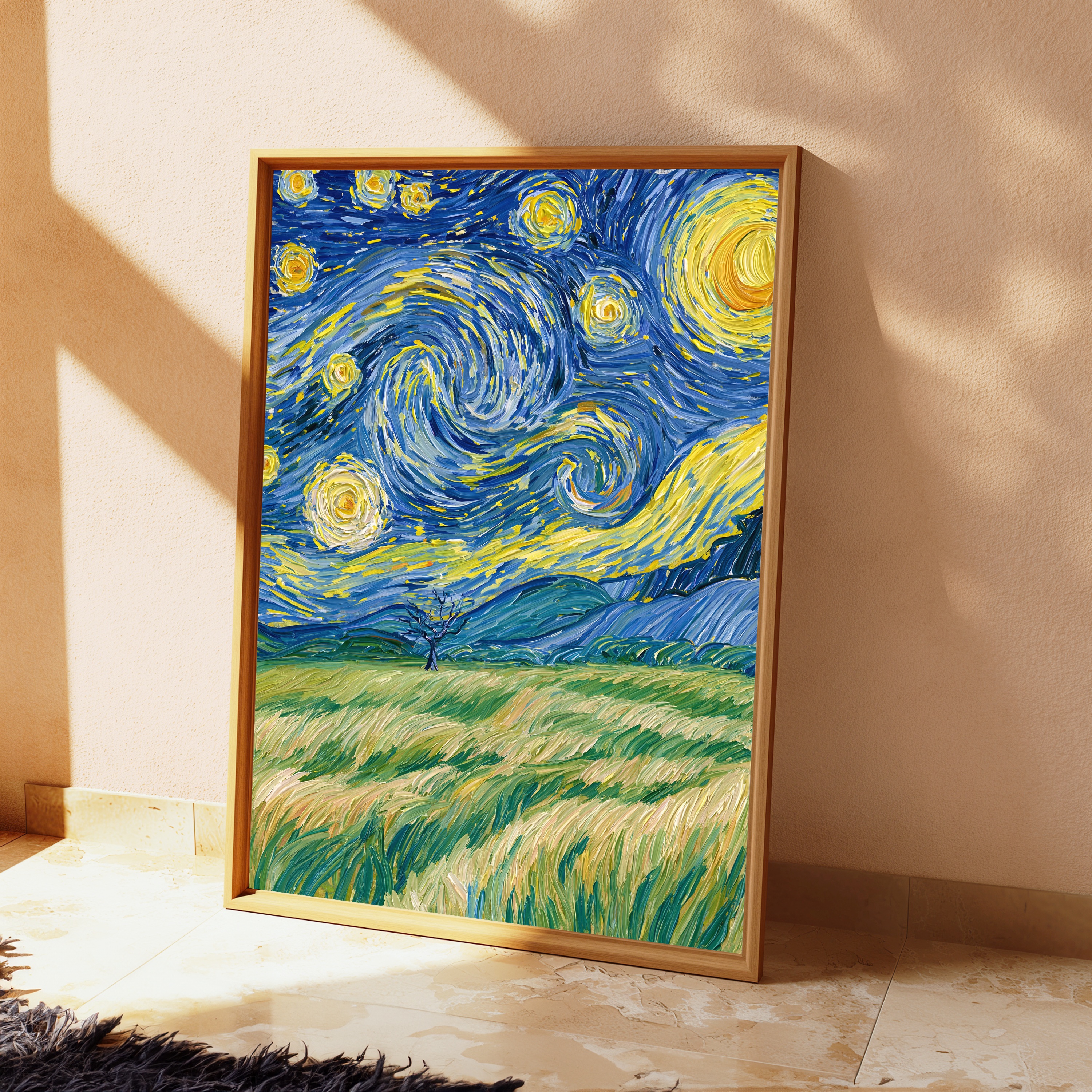 Starry Night Field Landscape Print view 2