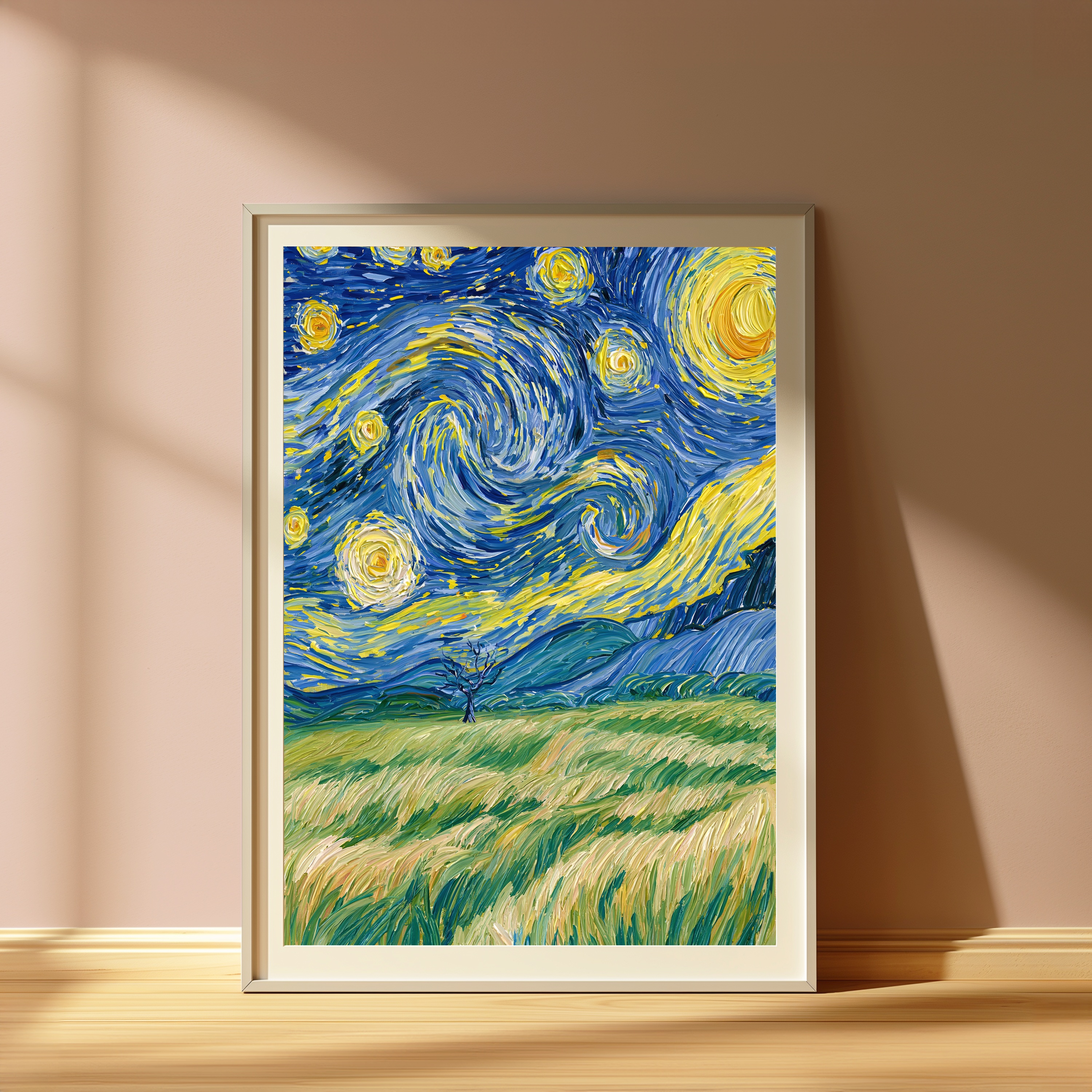 Starry Night Field Landscape Print view 4