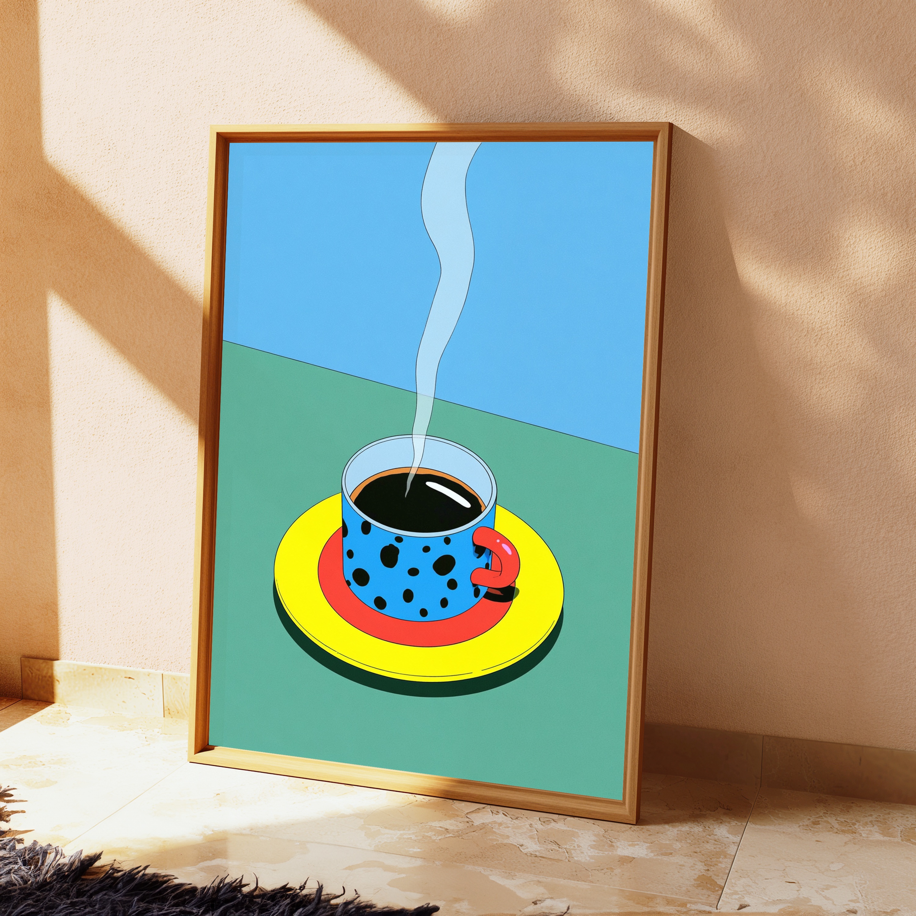 Steaming Coffee Cup Pop Art Print view 2