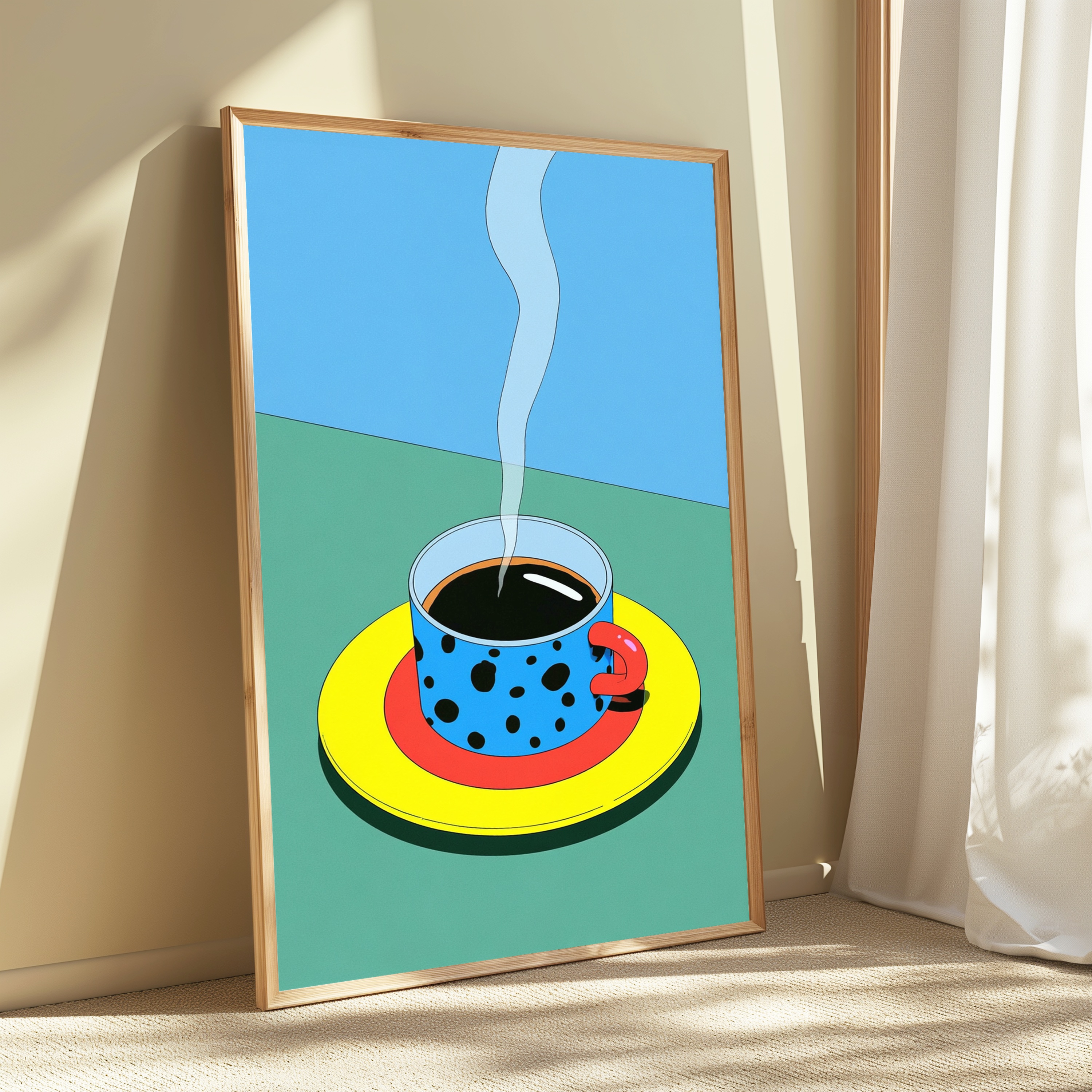 Steaming Coffee Cup Pop Art Print view 3