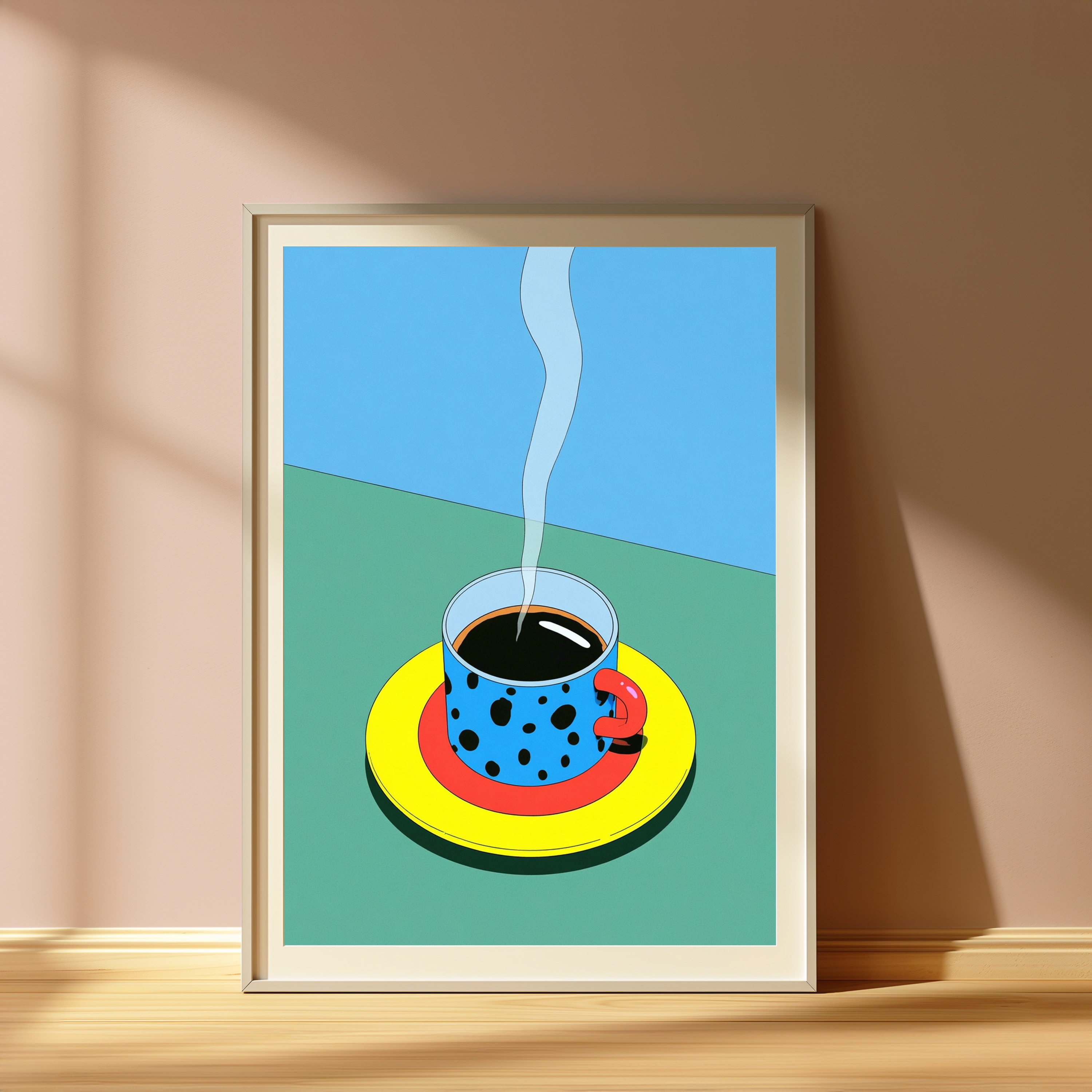 Steaming Coffee Cup Pop Art Print view 4