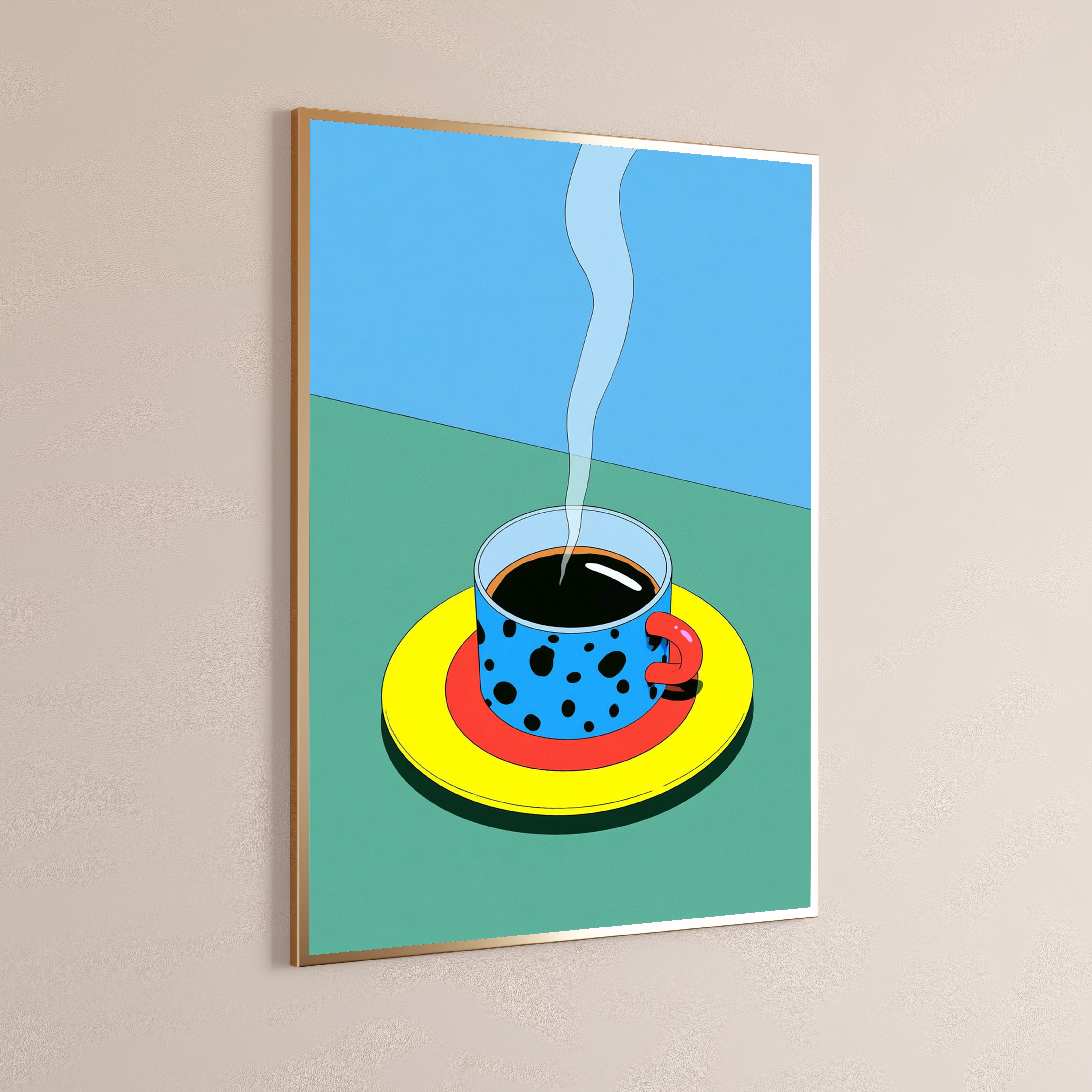 Steaming Coffee Cup Pop Art Print