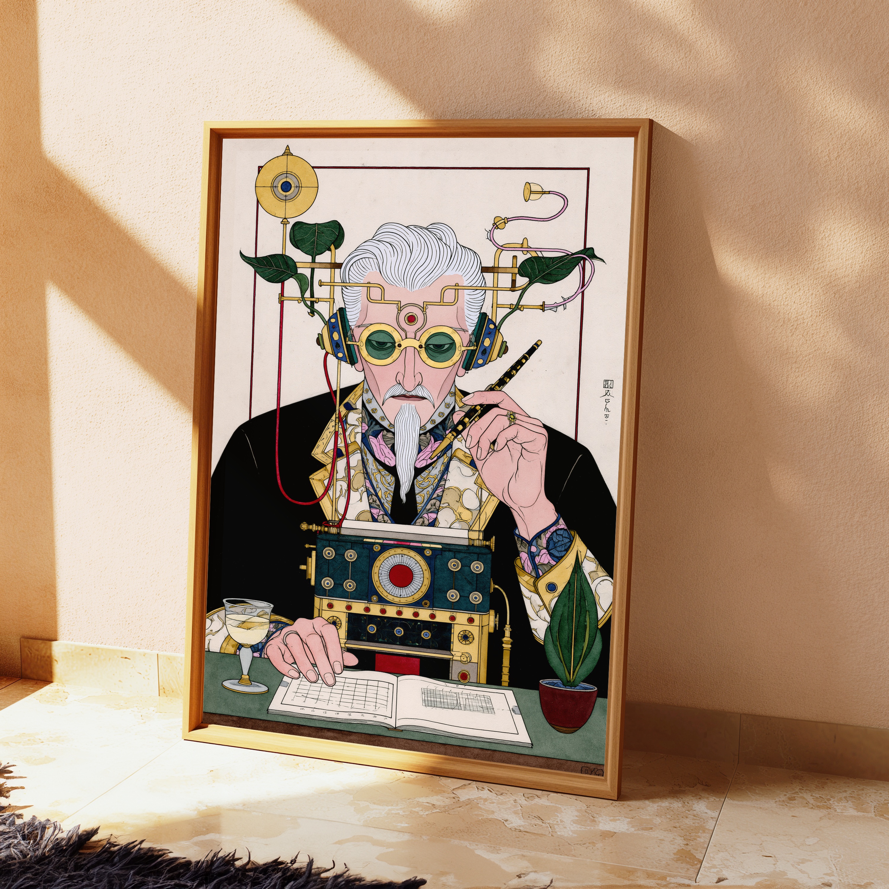 Steampunk Inventor Portrait Print view 2