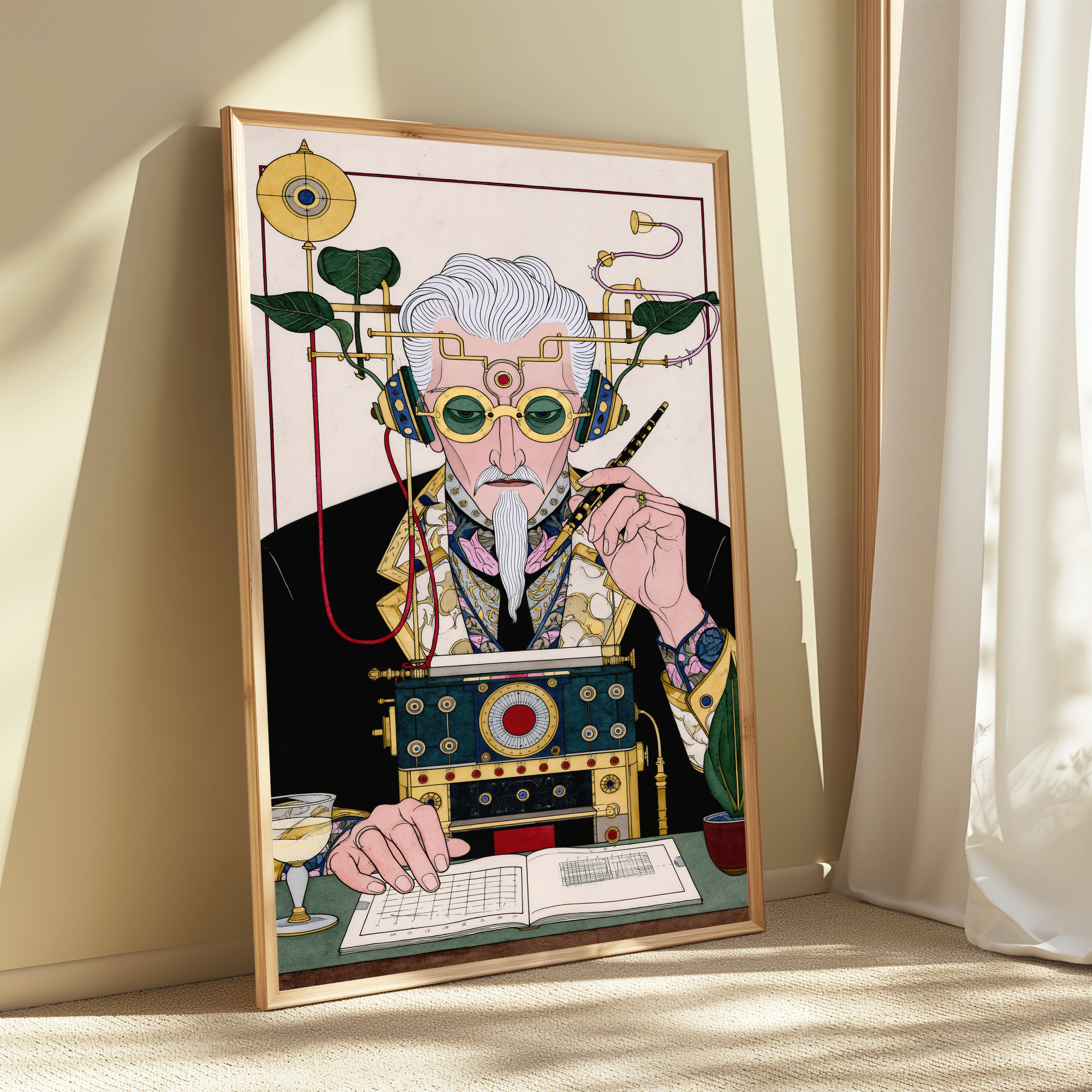 Steampunk Inventor Portrait Print view 3