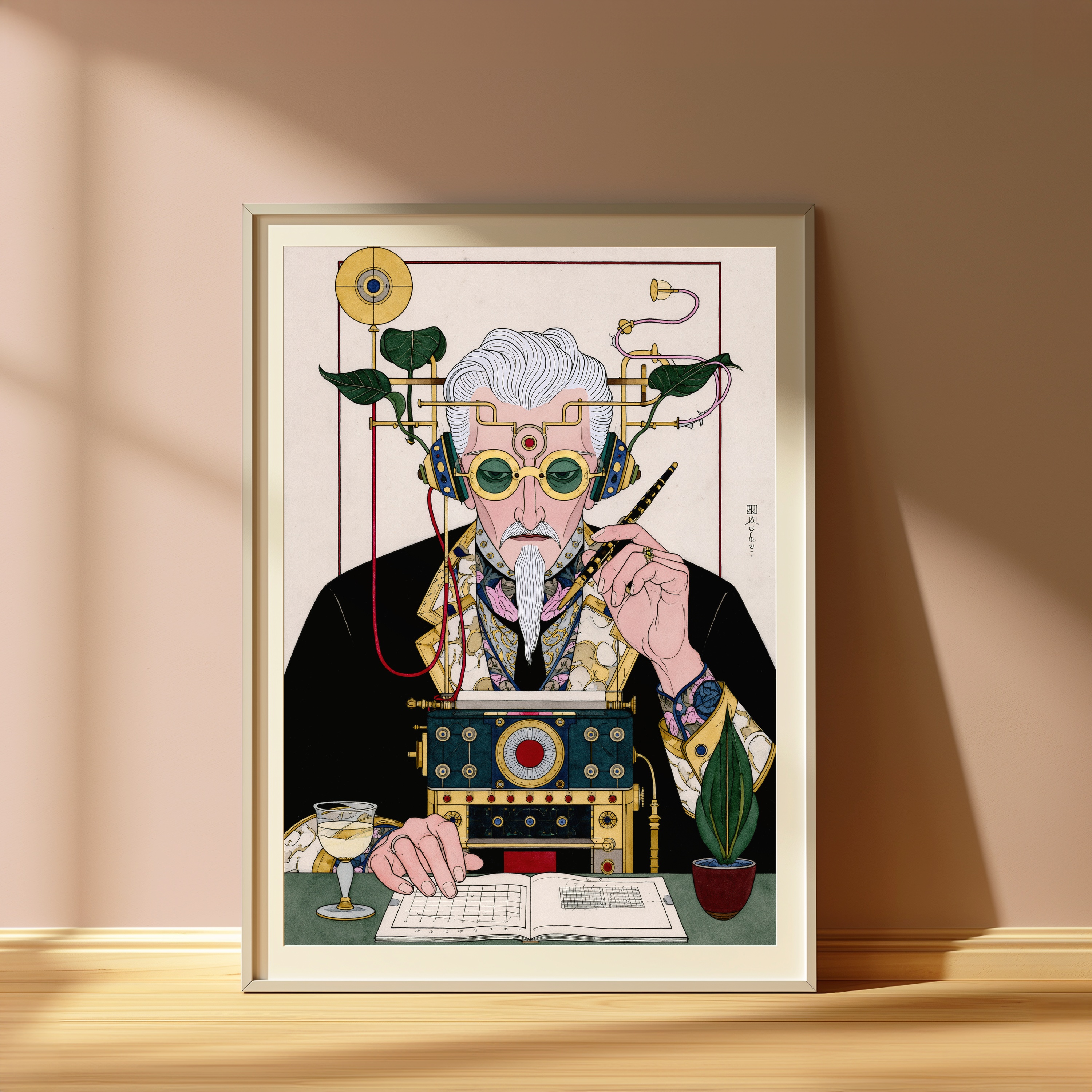 Steampunk Inventor Portrait Print view 4