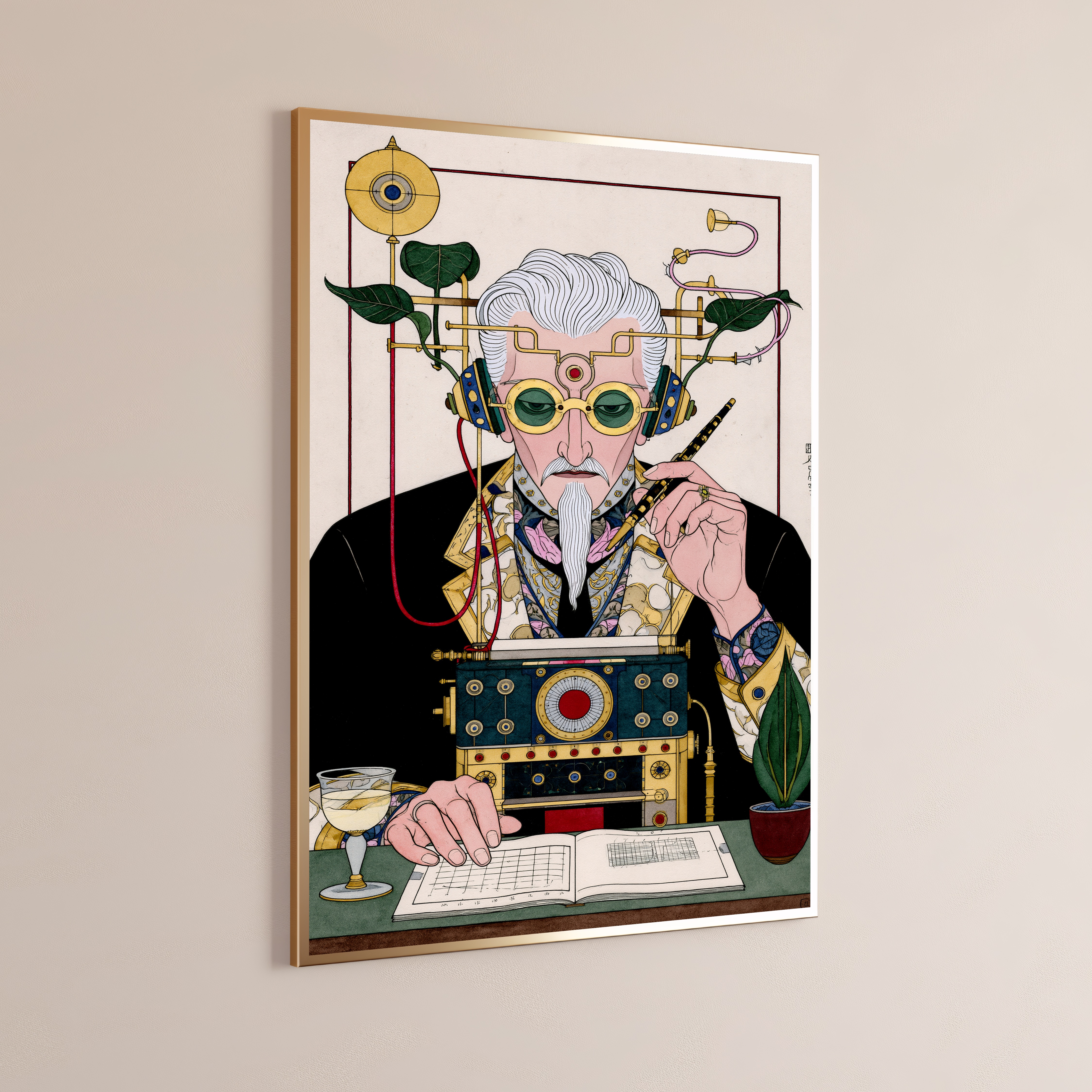 Steampunk Inventor Portrait Print